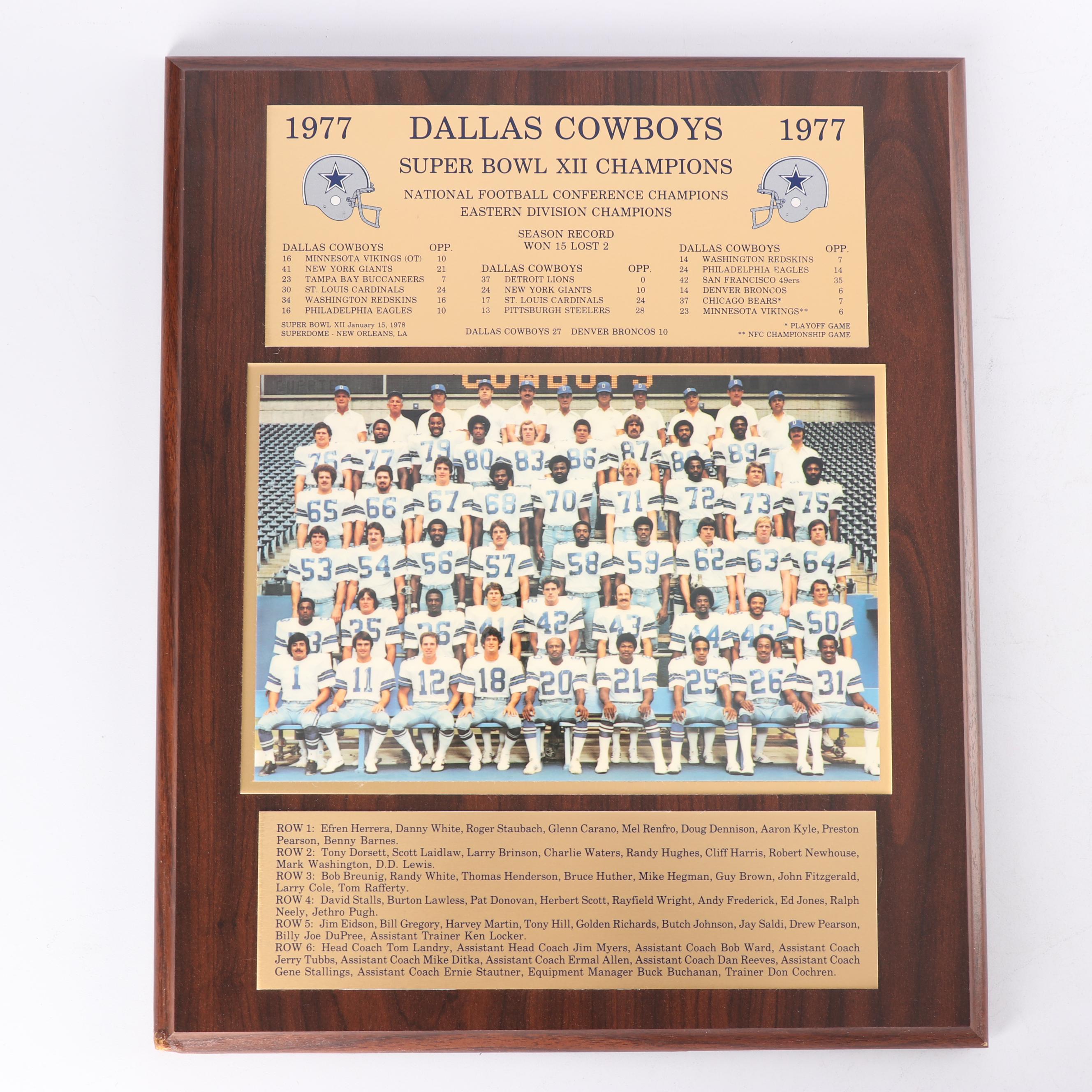 Dallas Cowboys Plaques "Offense of '08", "1977 Team Photo" and More