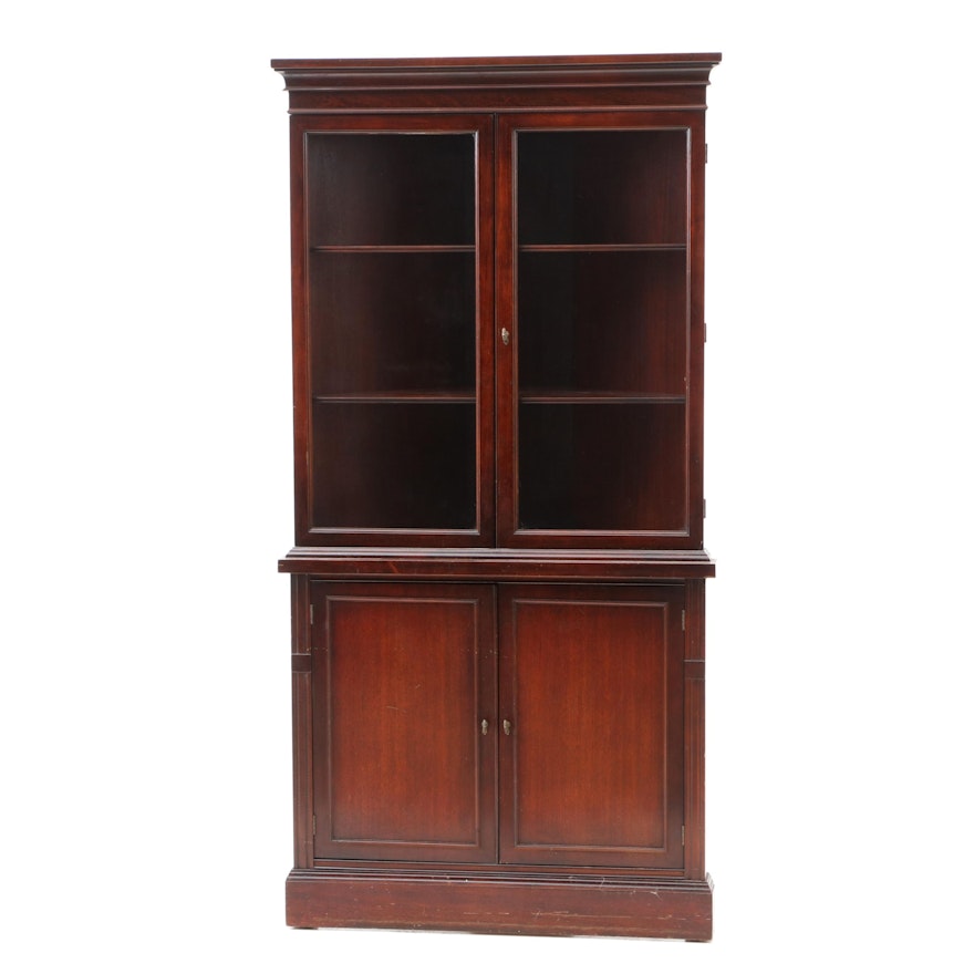 Federal Style Mahogany Corner China Cabinet, 1950s