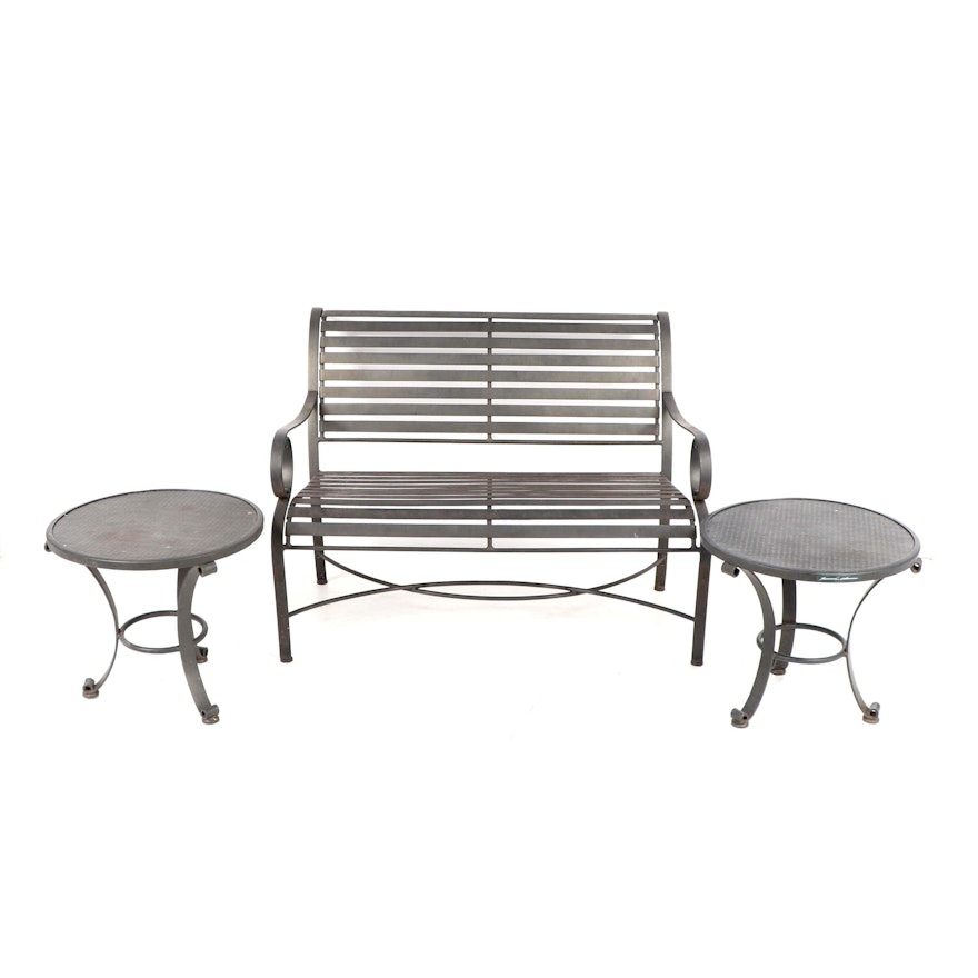 "Summer Classics" Metal Patio Bench and Side Tables