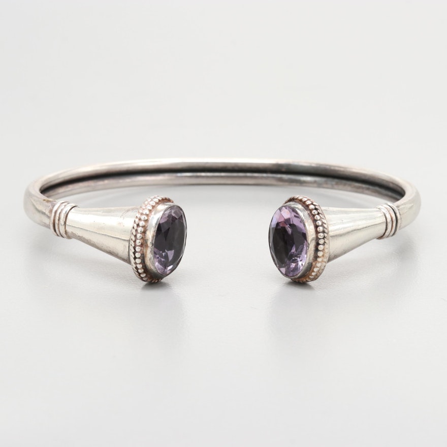 Sterling Silver Iolite Bangle Bracelet