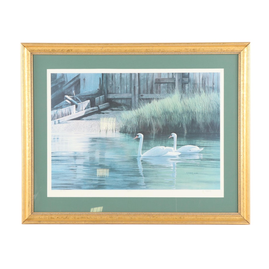 Rich Fielder Offset Lithograph "Swans"