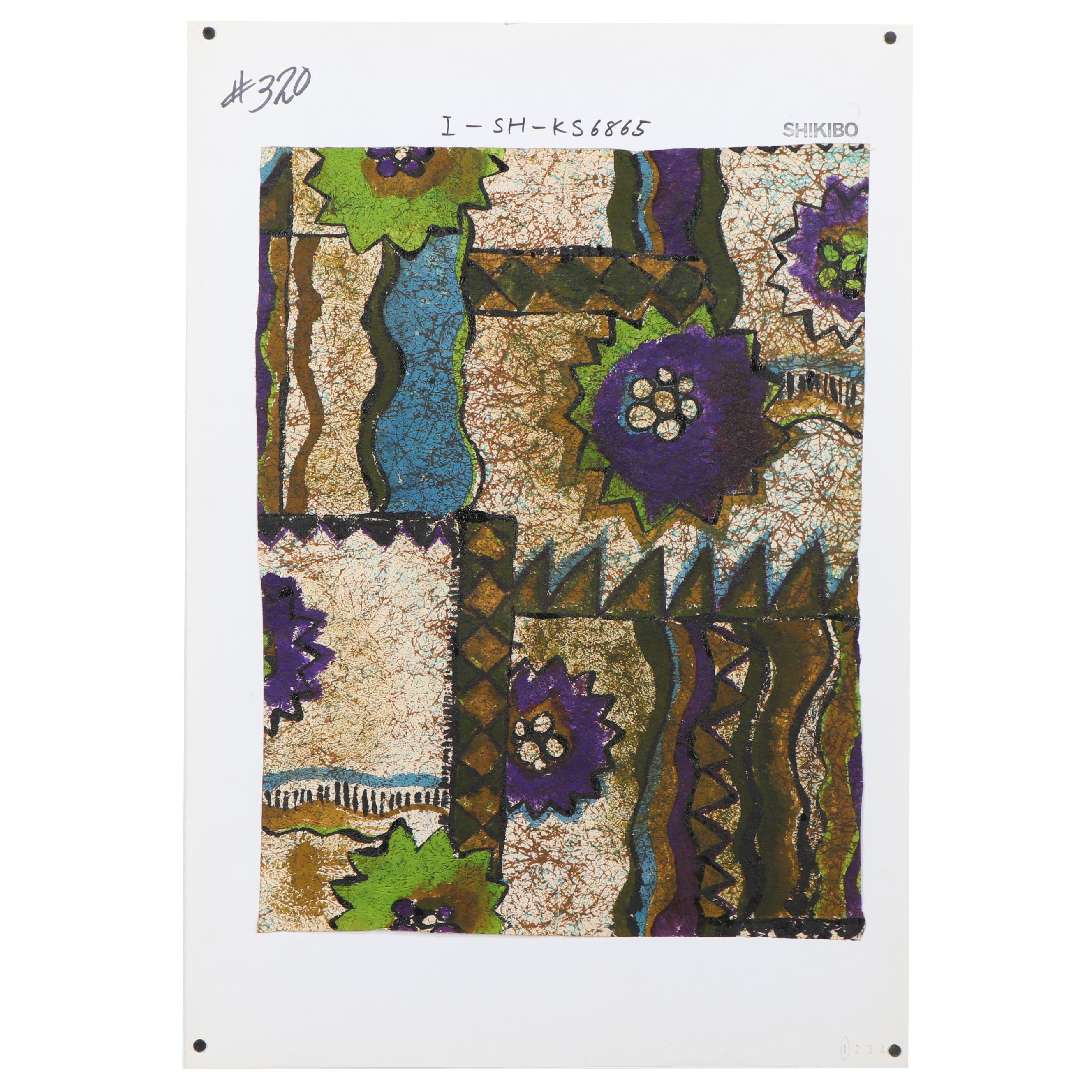 Shikibo Acrylic Painted Textile Design Poof