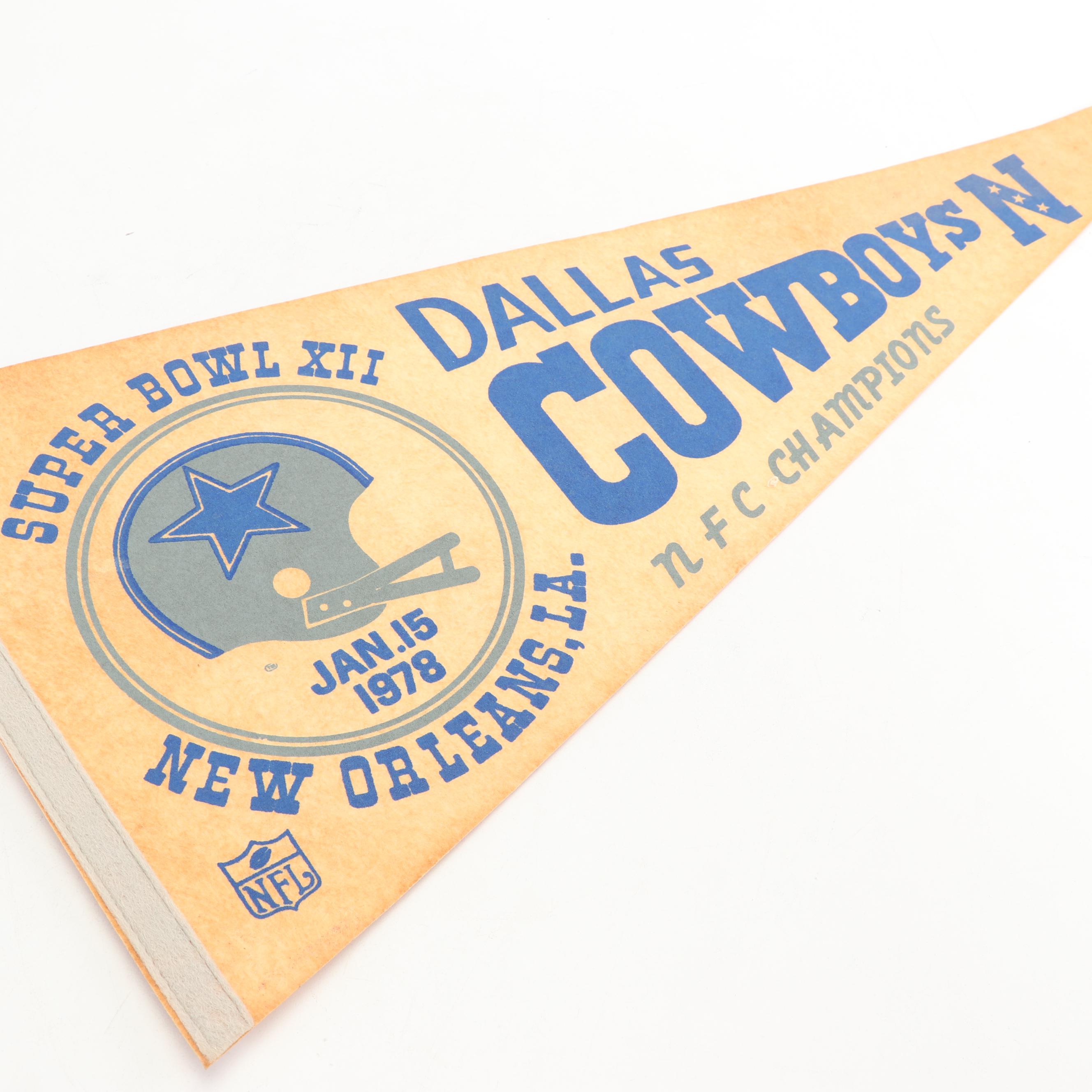 Vintage Dallas Cowboys Superbowl Pennants