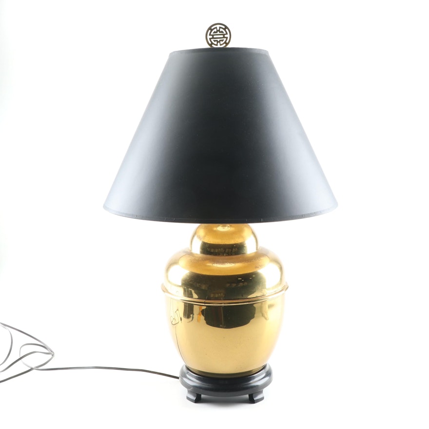 Brass Plated Urn Shaped Table Lamp