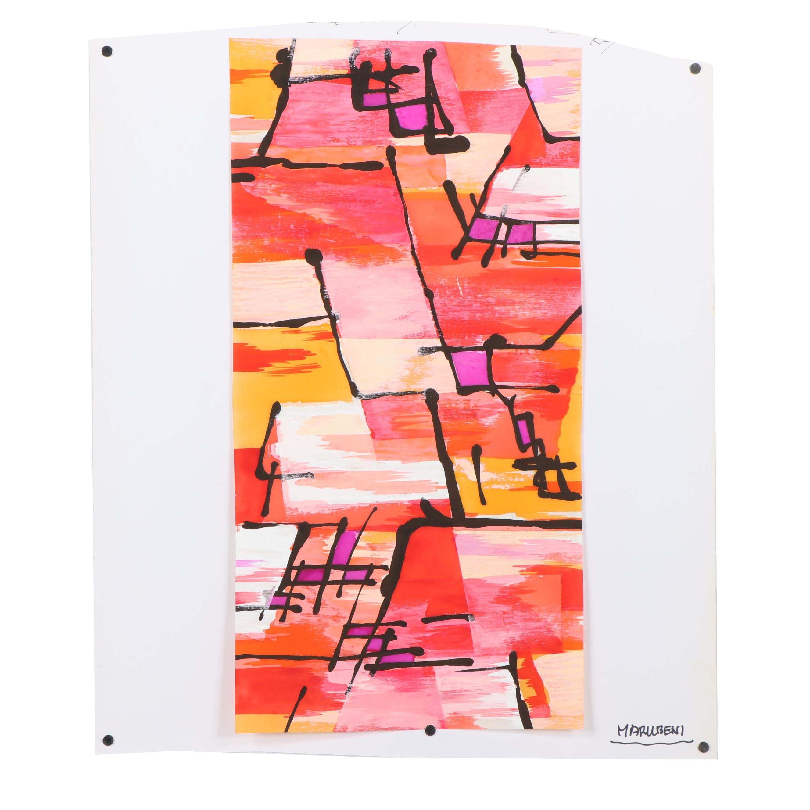 Marubeni Acrylic Painted Textile Pattern Design