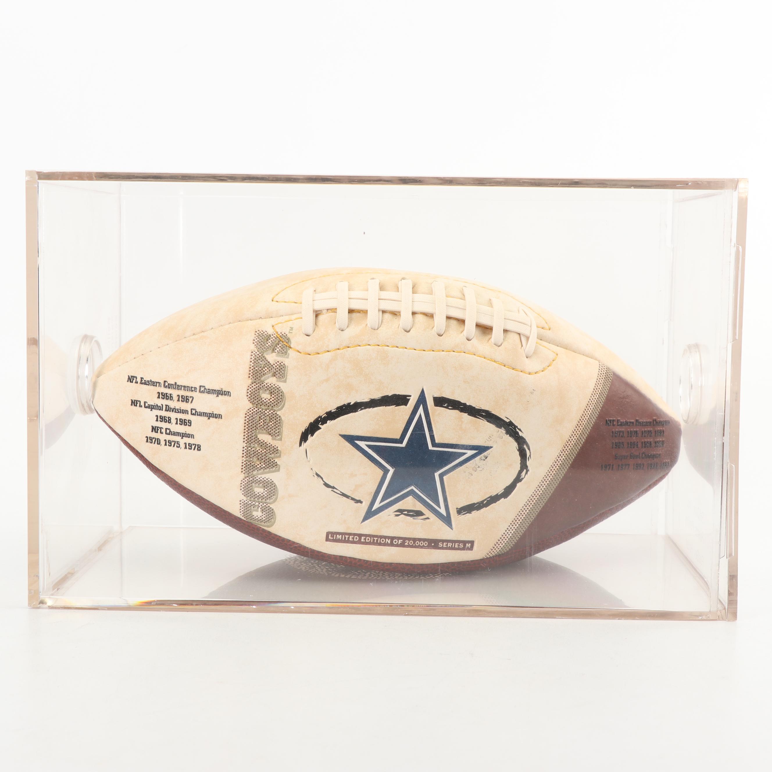 Dallas Cowboys Limited Edition Footballs including 1960/70s Winning Stats Ball