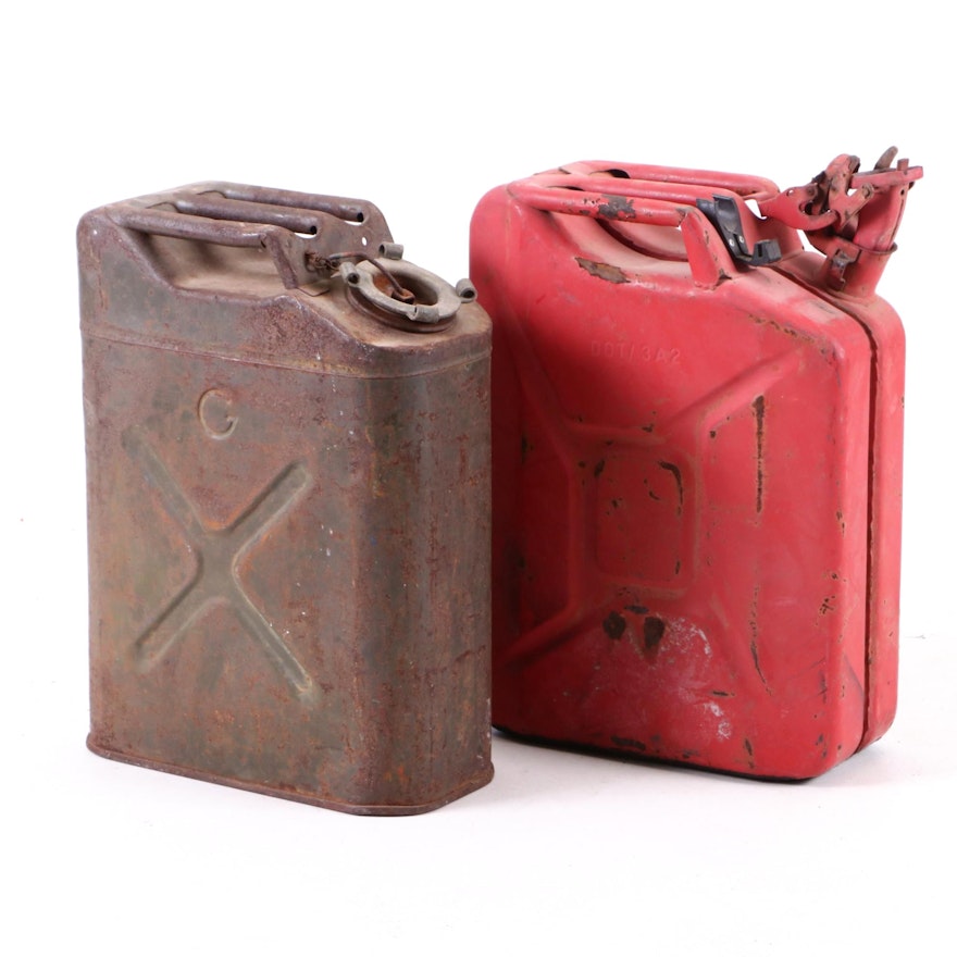 Vintage Military Jeep "Jerry" Style Gas Cans