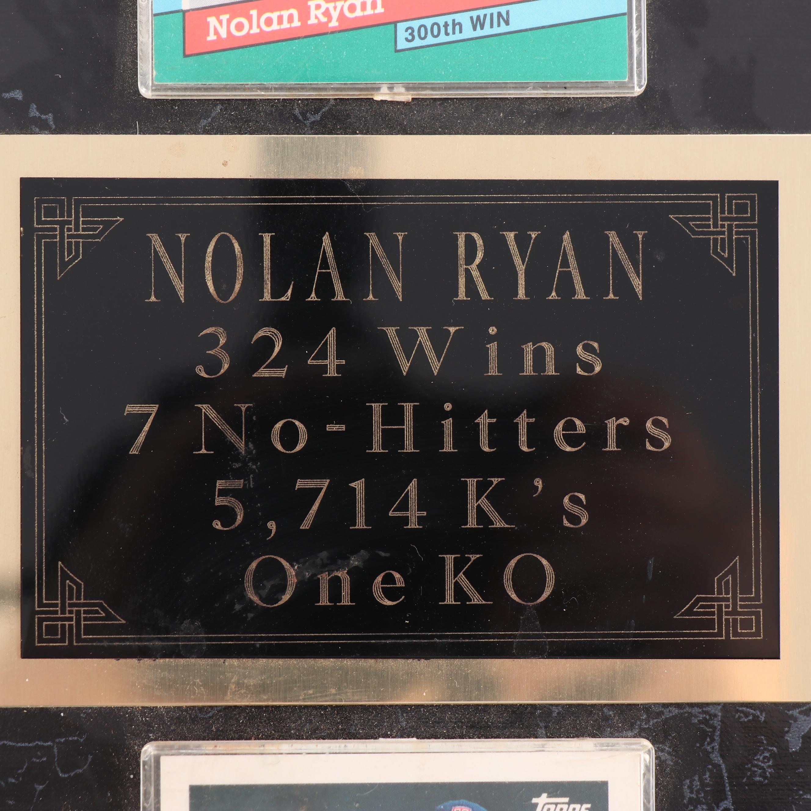 Nolan Ryan "Dont Mess With Tex" Plaque with Trading Cards