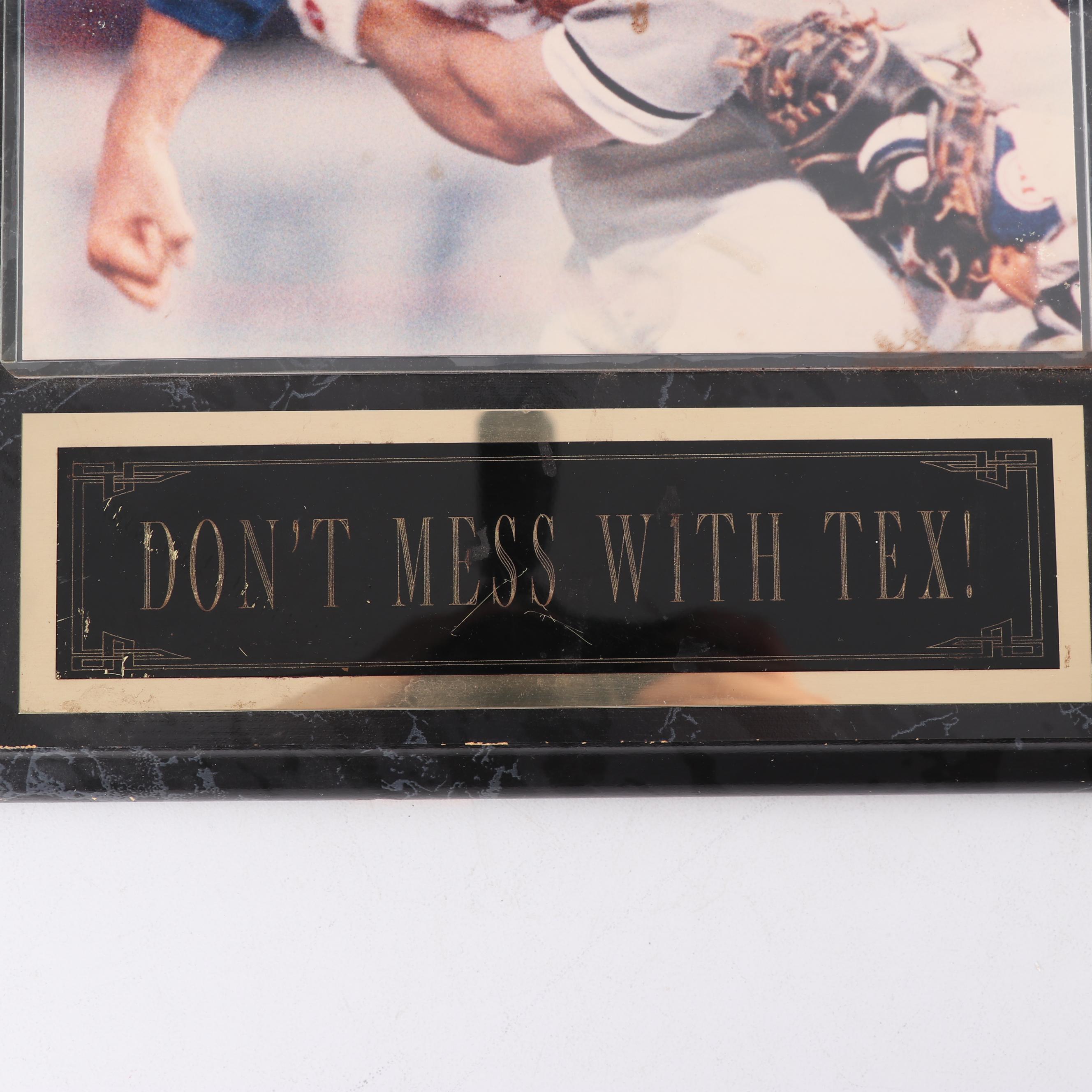 Nolan Ryan "Dont Mess With Tex" Plaque with Trading Cards