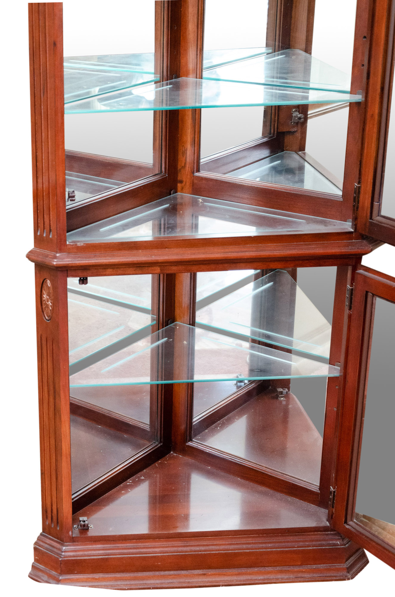 Ethan Allen Illuminated Corner Curio Cabinet