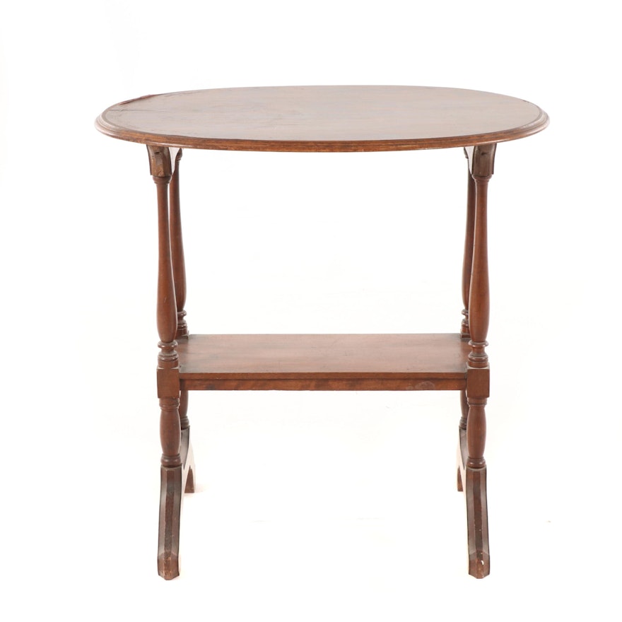 Federal Style Mahogany Two-Tier Side Table, Mid-20th Century