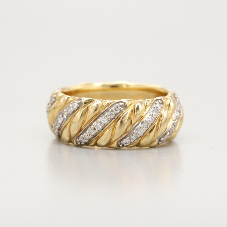 David Yurman 18K Yellow Gold Diamond Ring