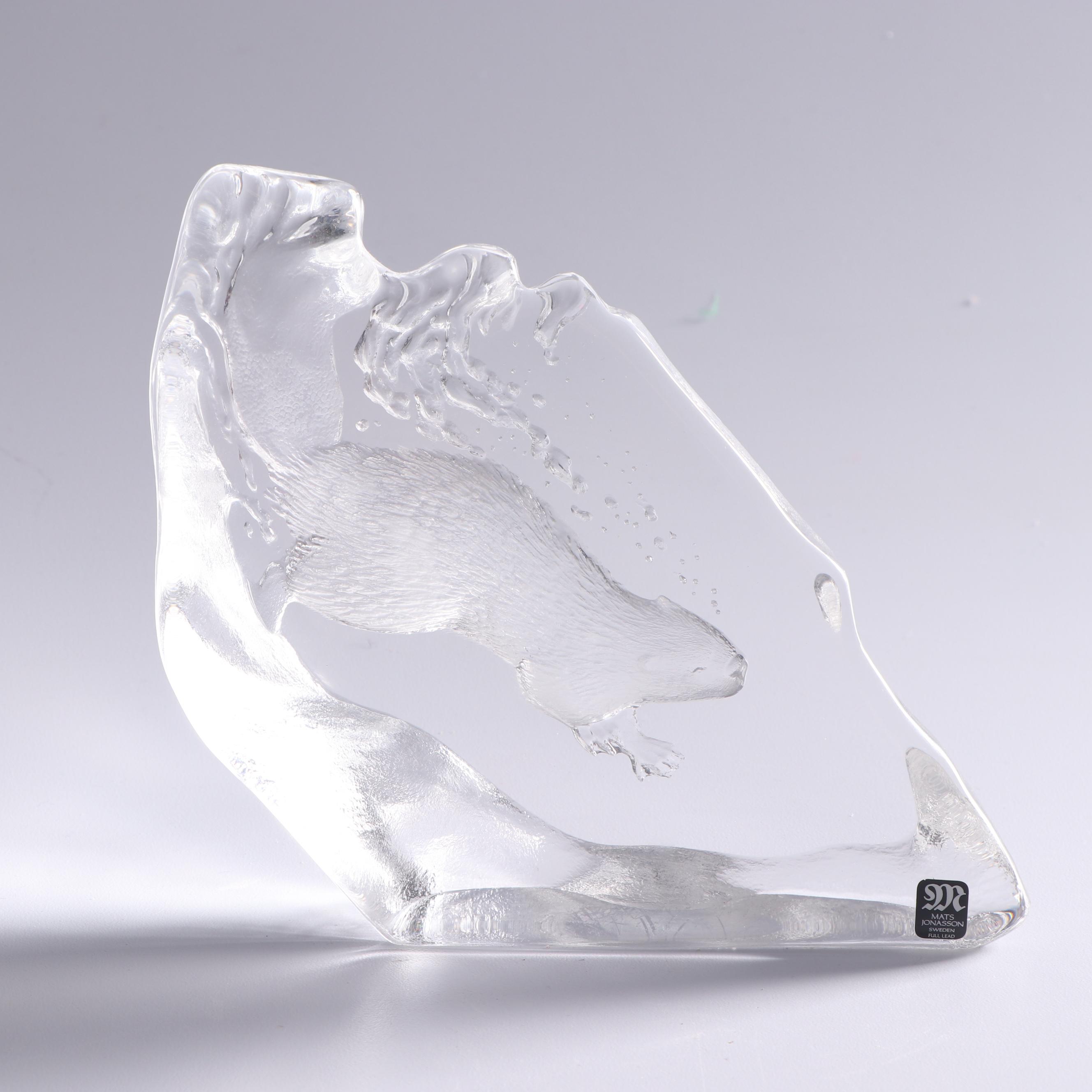Mats Jonasson Crystal Beaver Figurine