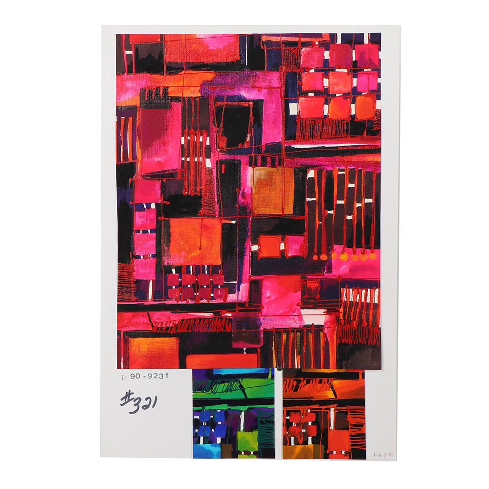 Acrylic Painted Textile Design Proof