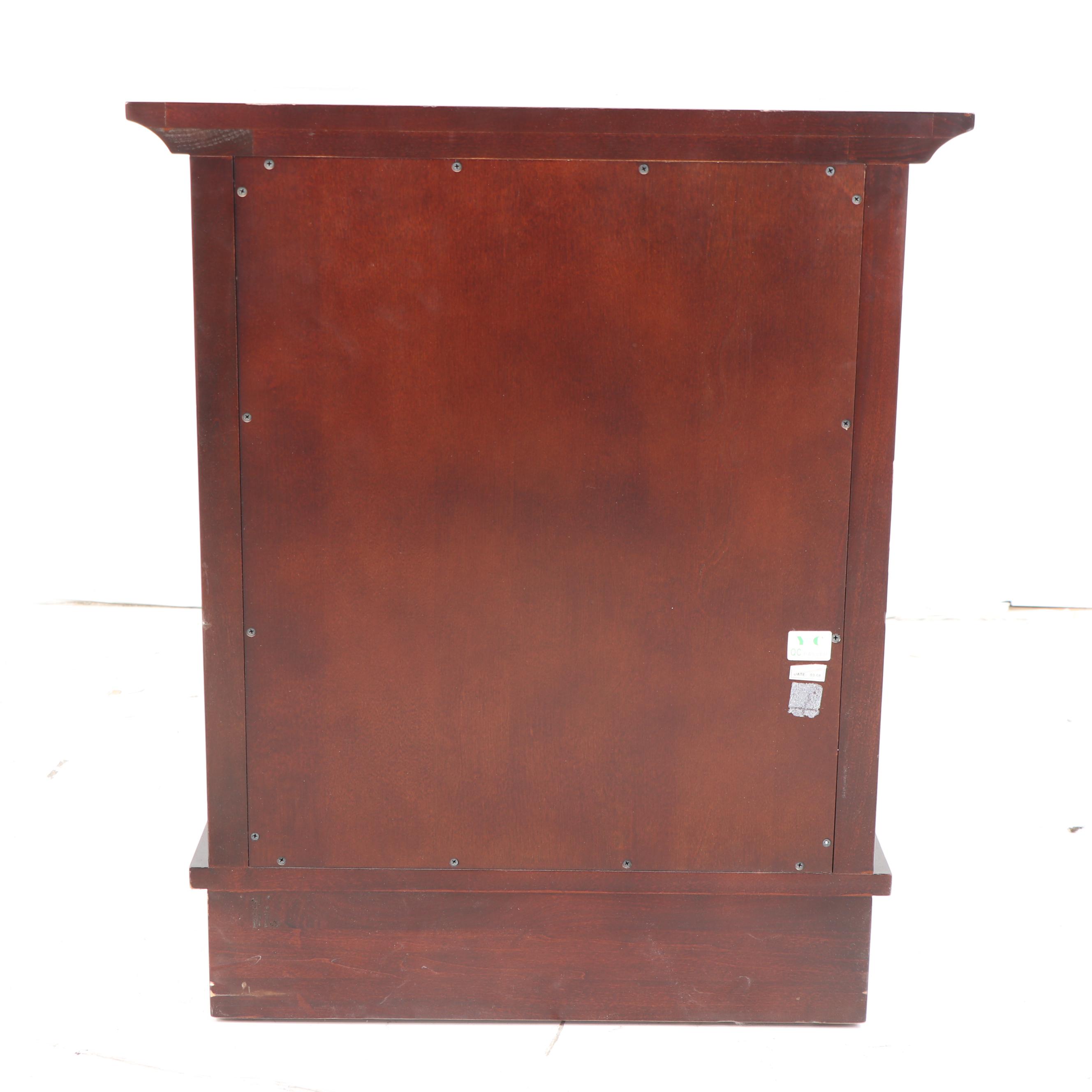 Mahogany Finish Wood Nightstand, 21st Century