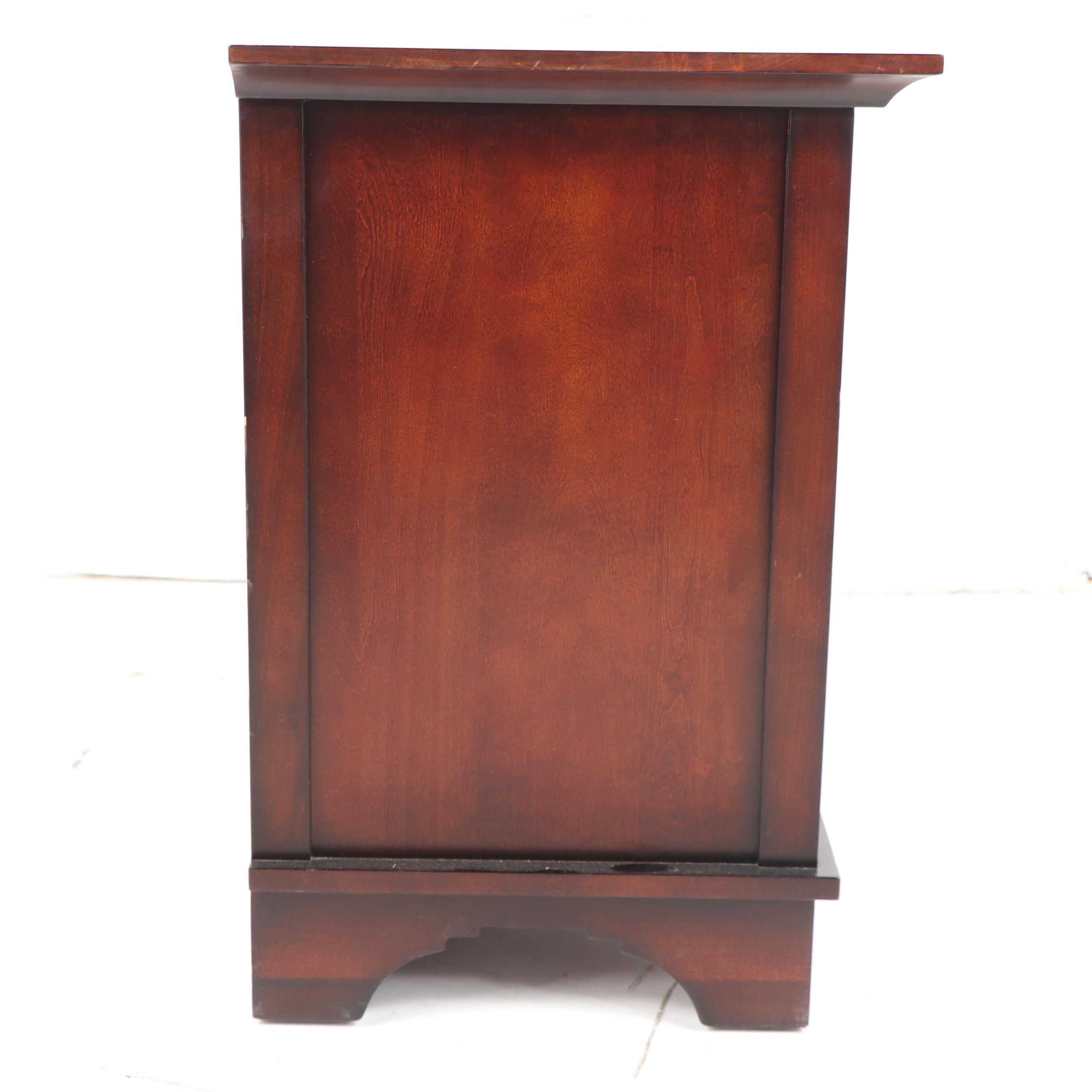 Mahogany Finish Wood Nightstand, 21st Century
