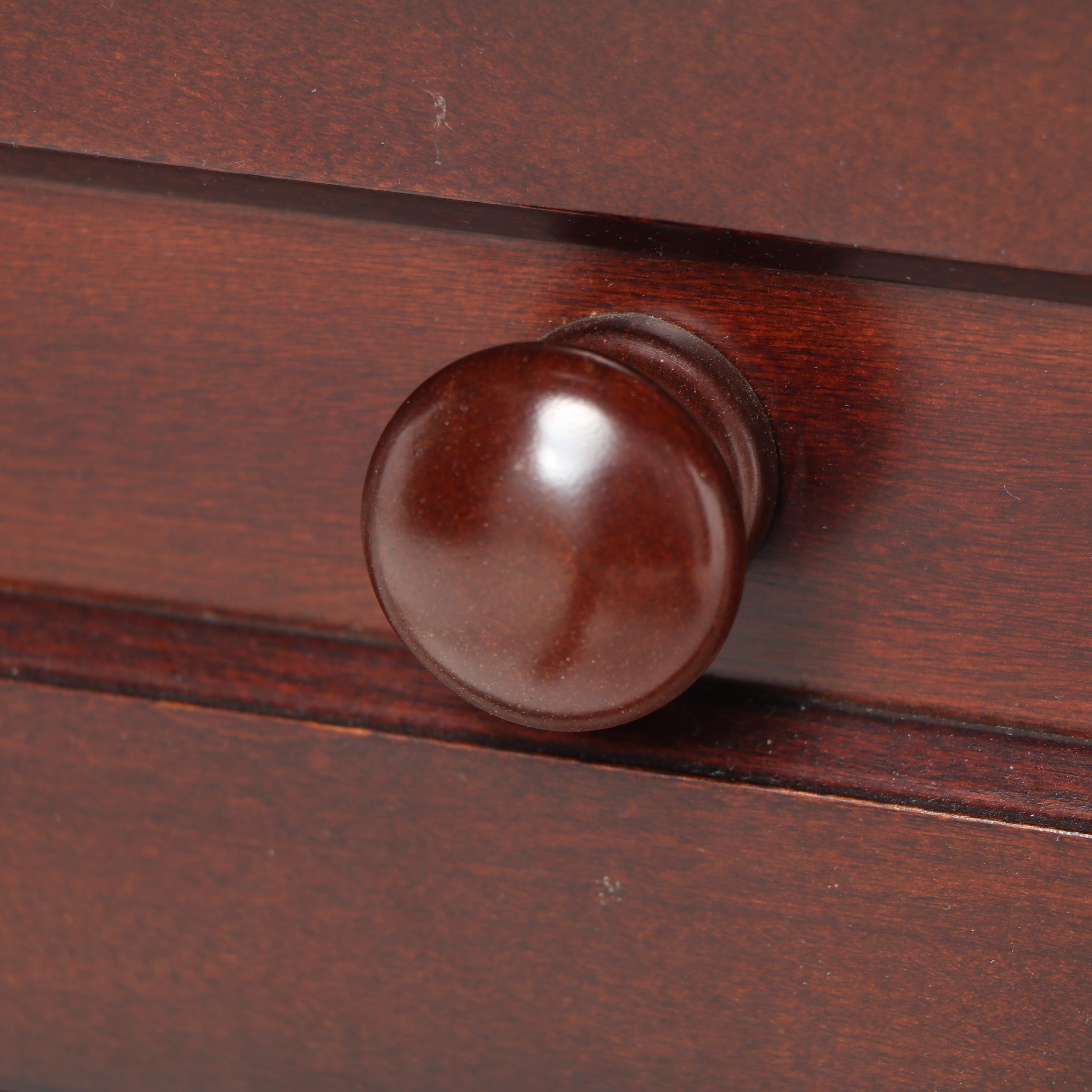 Mahogany Finish Wood Nightstand, 21st Century