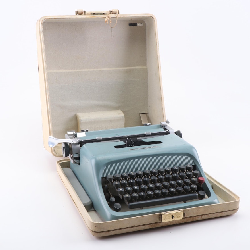 Olivetti-Underwood Typewriter with Case, circa 1960