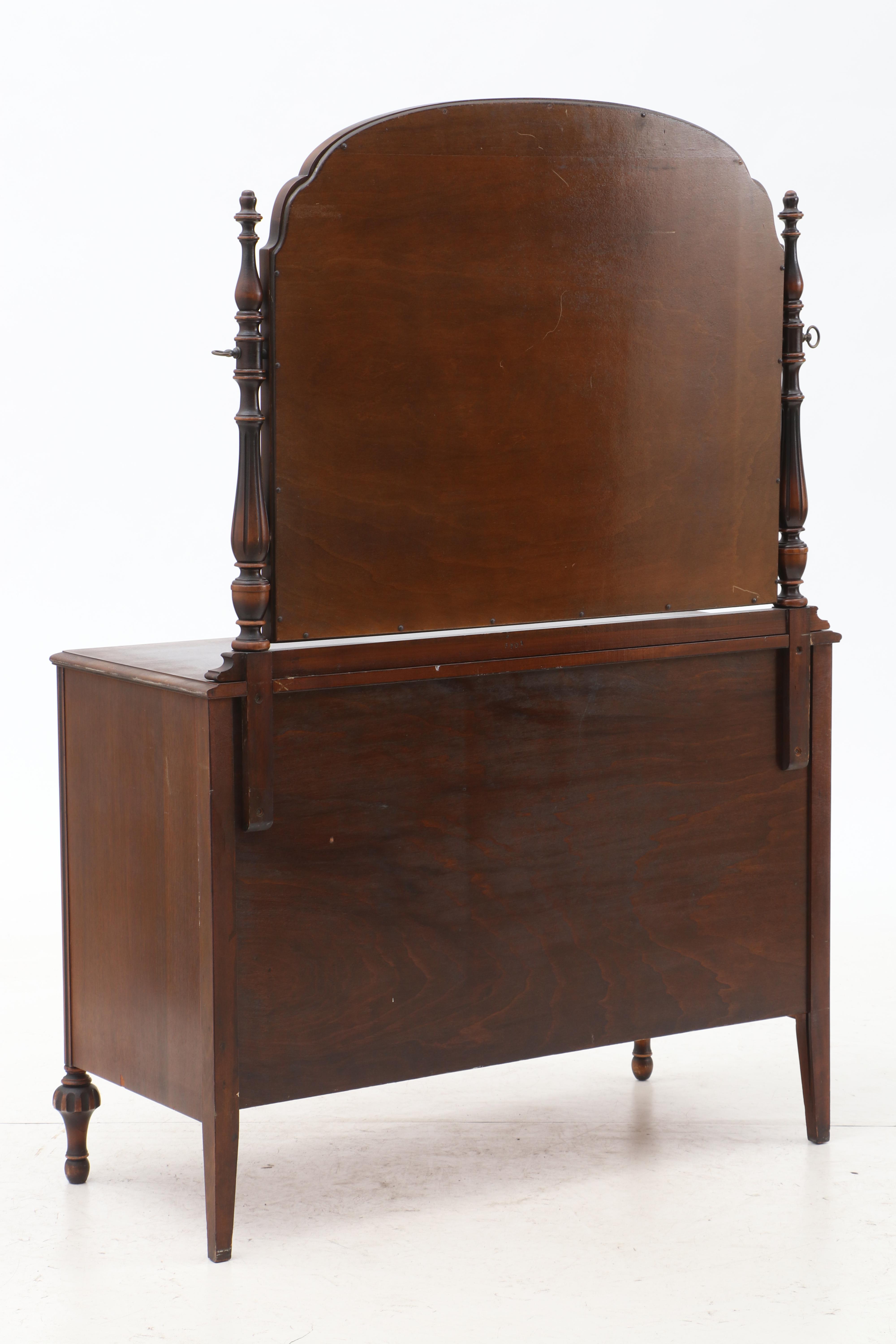 Berkey & Gay Furniture Chest of Drawers with Mirror in Walnut