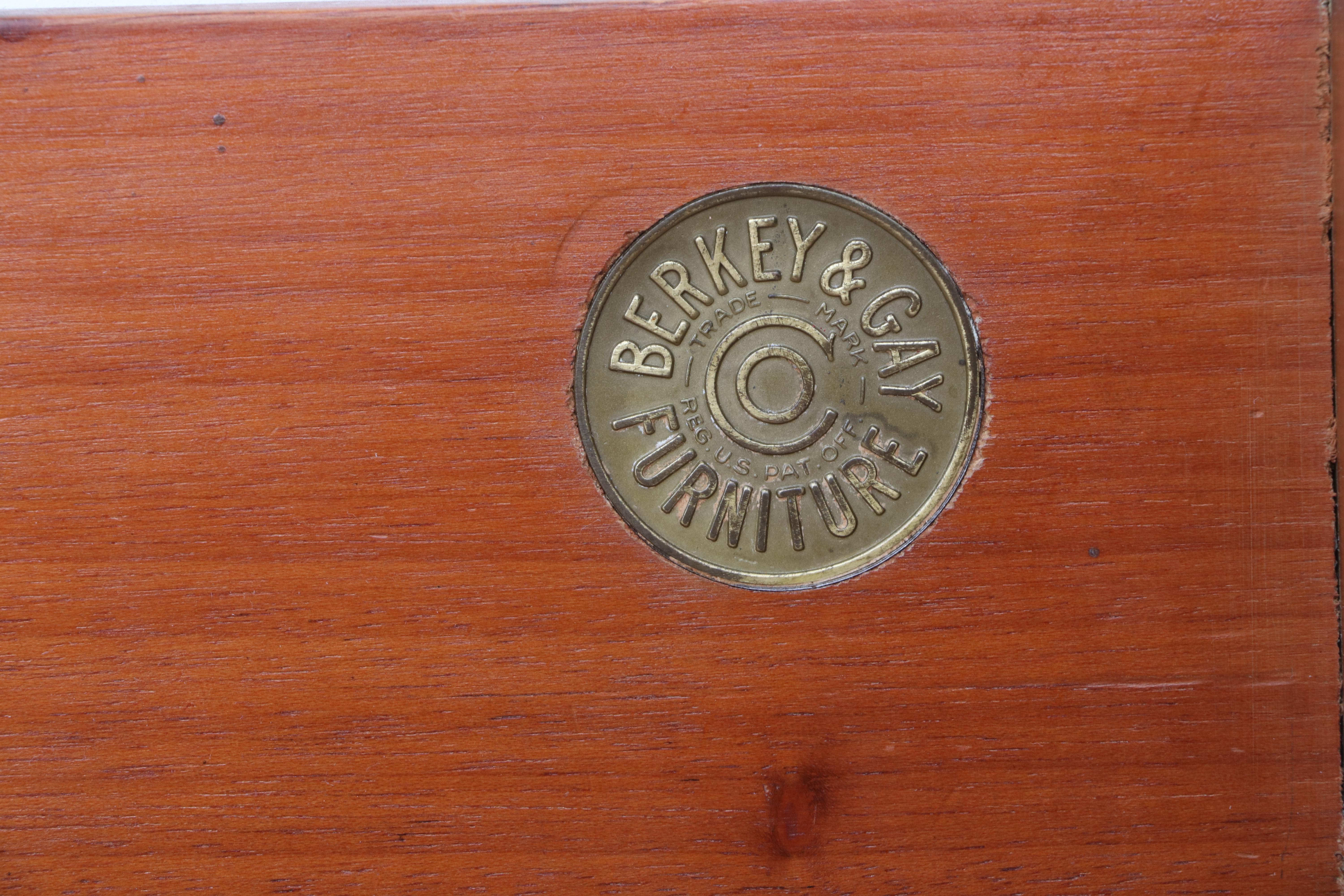 Berkey & Gay Furniture Chest of Drawers with Mirror in Walnut