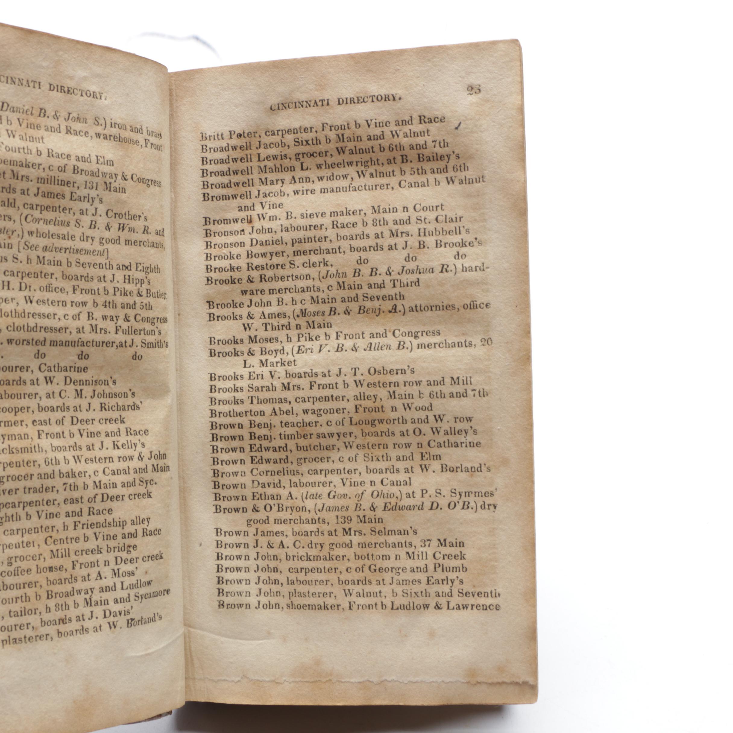 1829 "Cincinnati Directory"