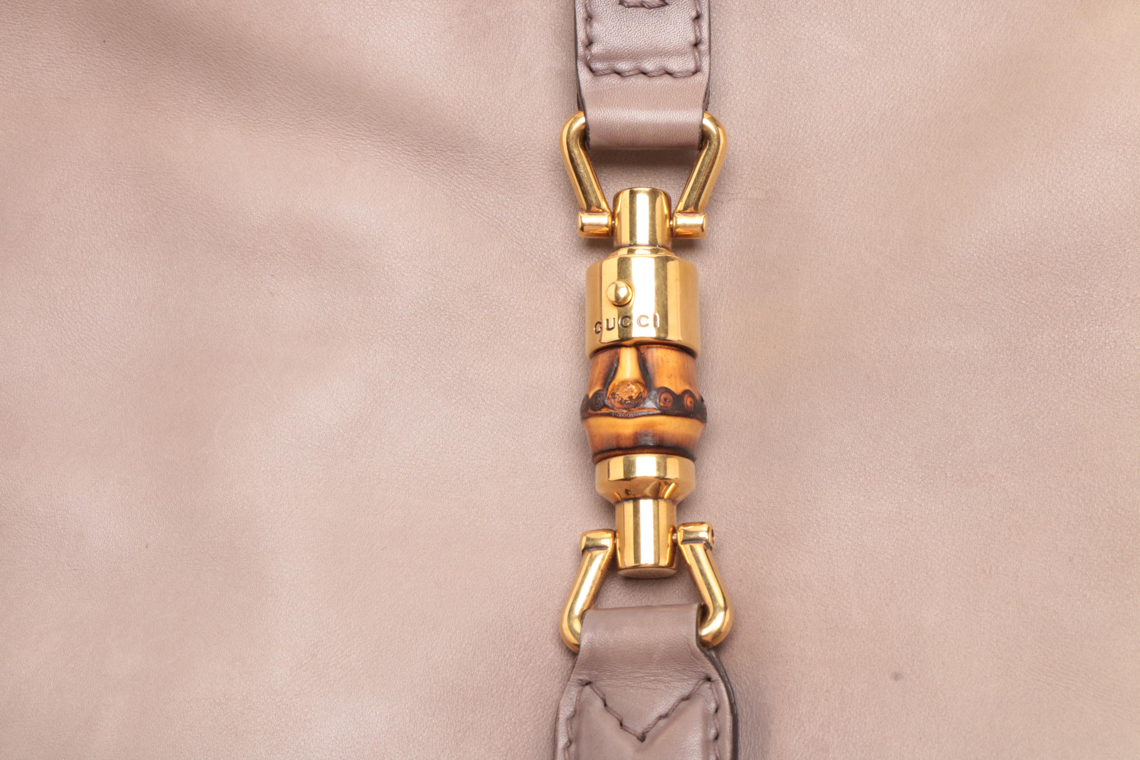 Gucci Gray Calfskin Duilio Brogue Large New Jackie Shoulder Bag