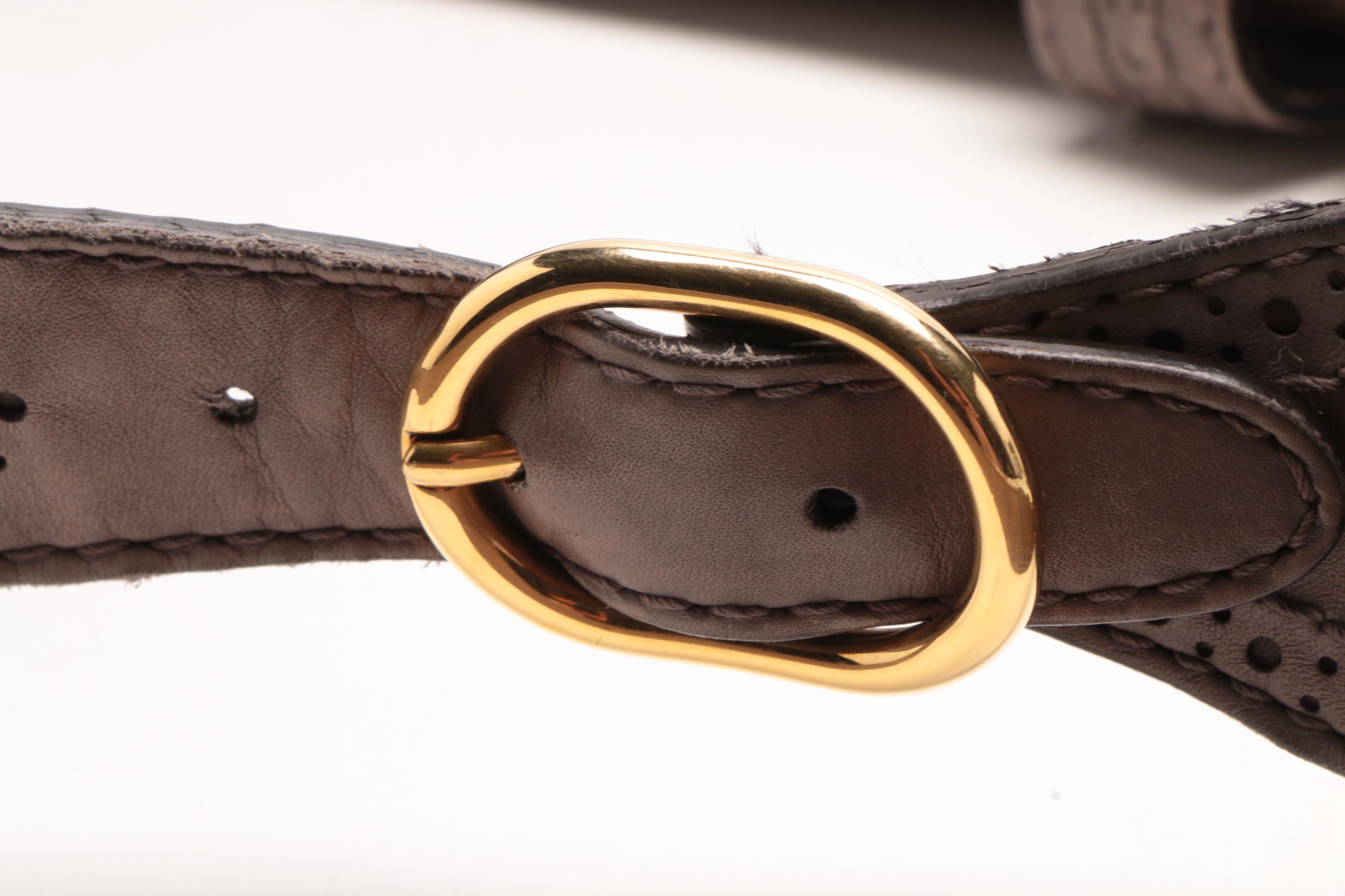 Gucci Gray Calfskin Duilio Brogue Large New Jackie Shoulder Bag