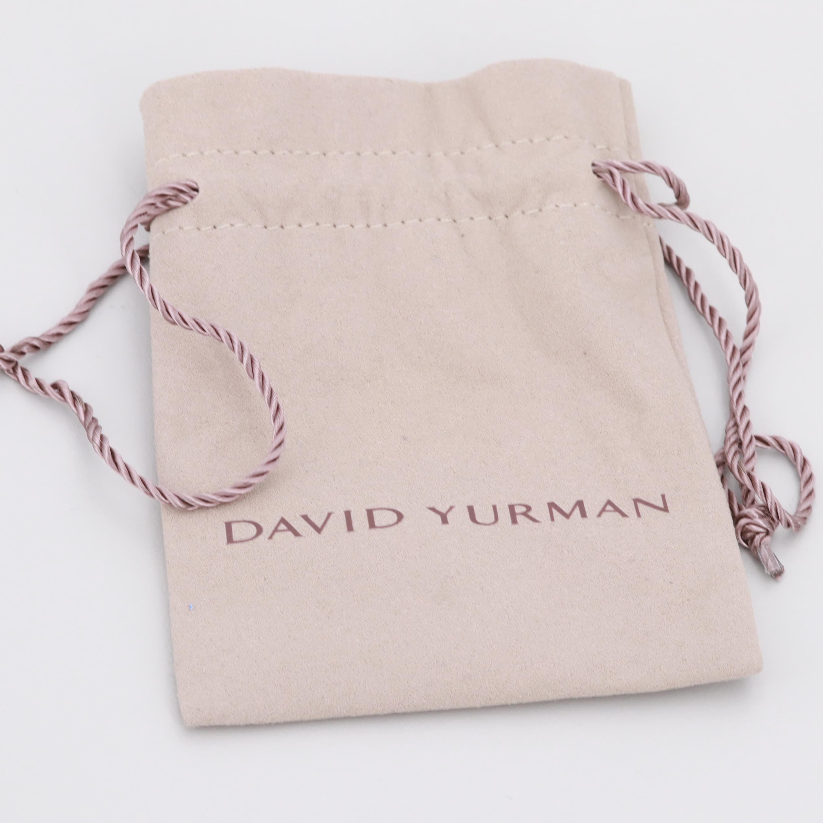 David Yurman Sterling Silver Diamond and Opal Necklace