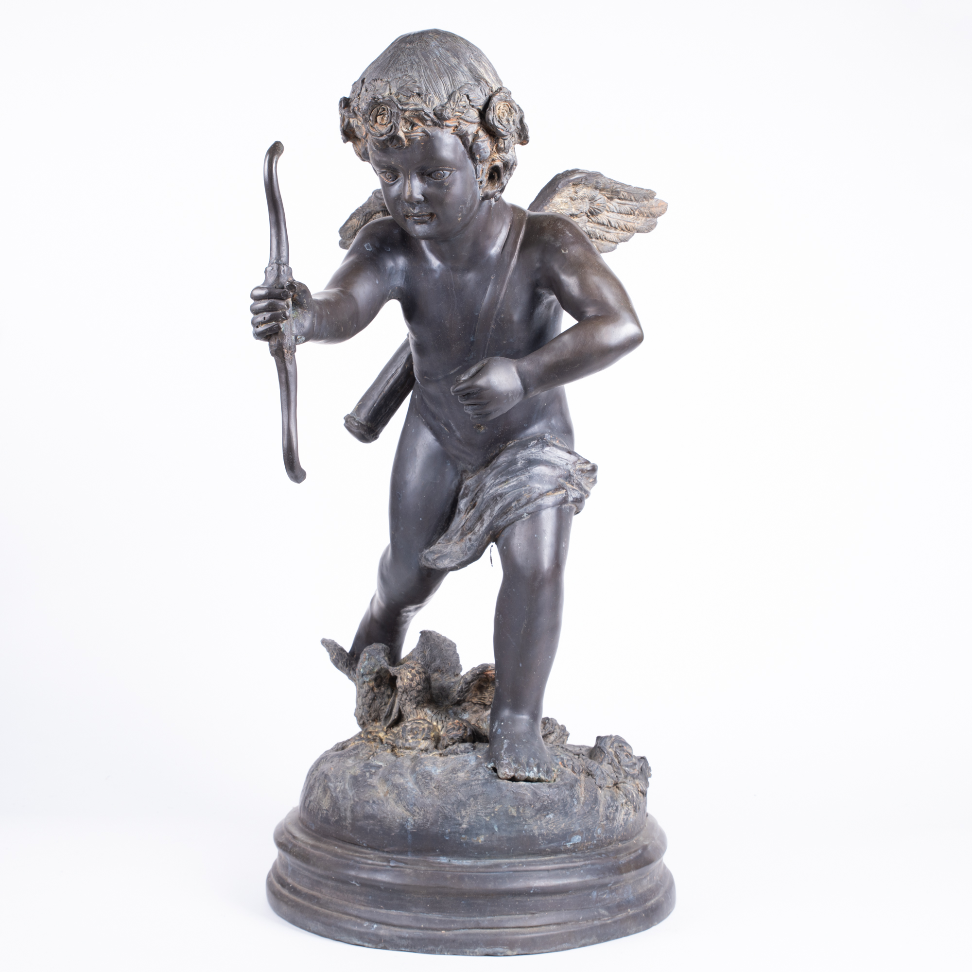 J. Daste Bronze Cherub Sculpture