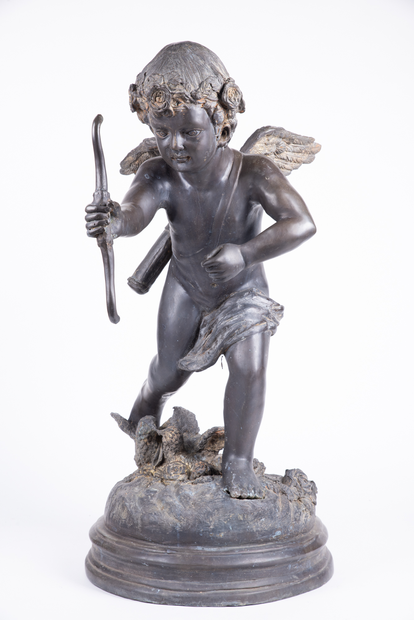 J. Daste Bronze Cherub Sculpture
