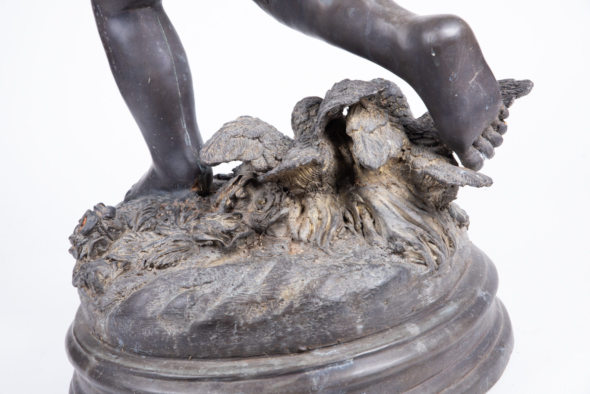 J. Daste Bronze Cherub Sculpture