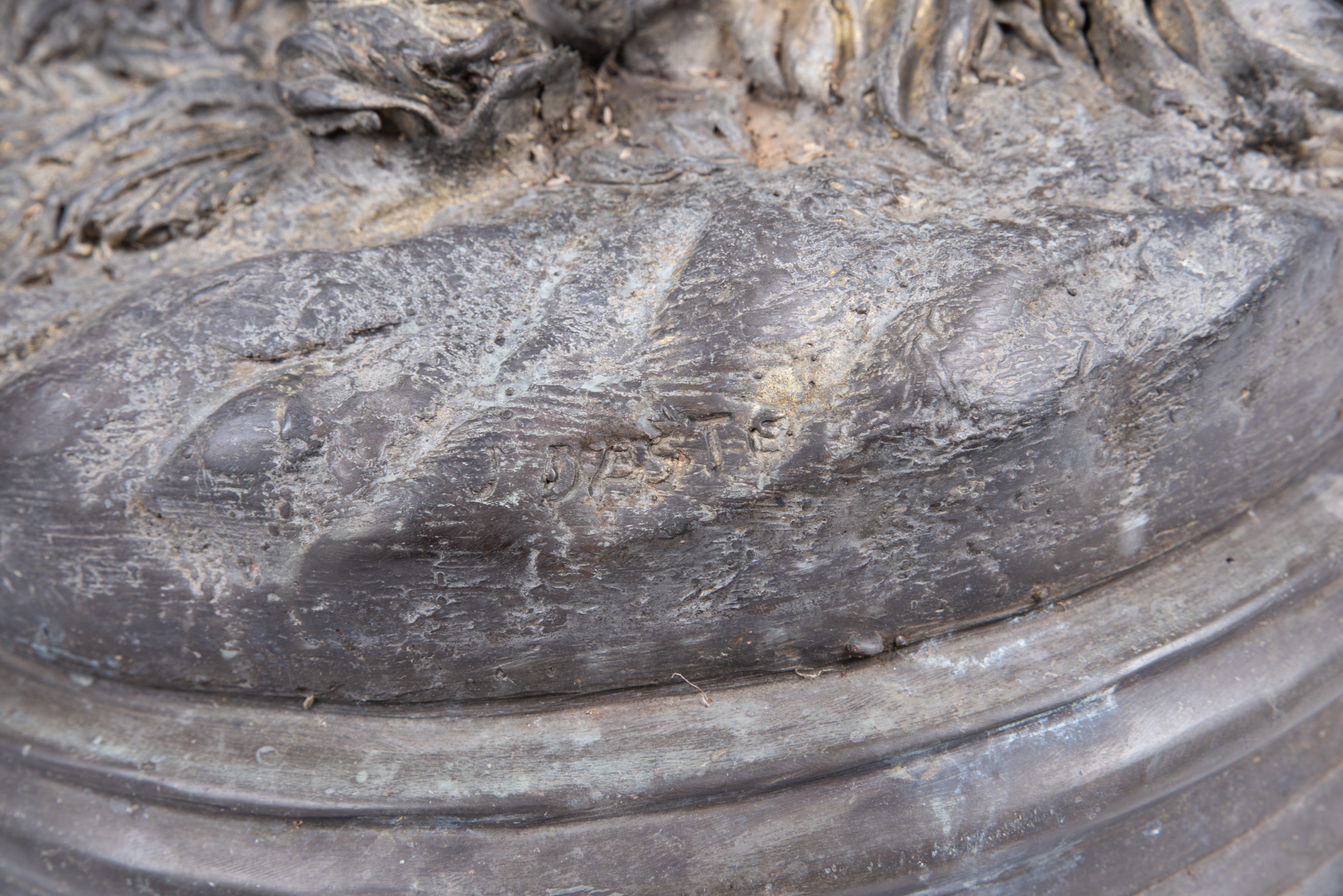 J. Daste Bronze Cherub Sculpture