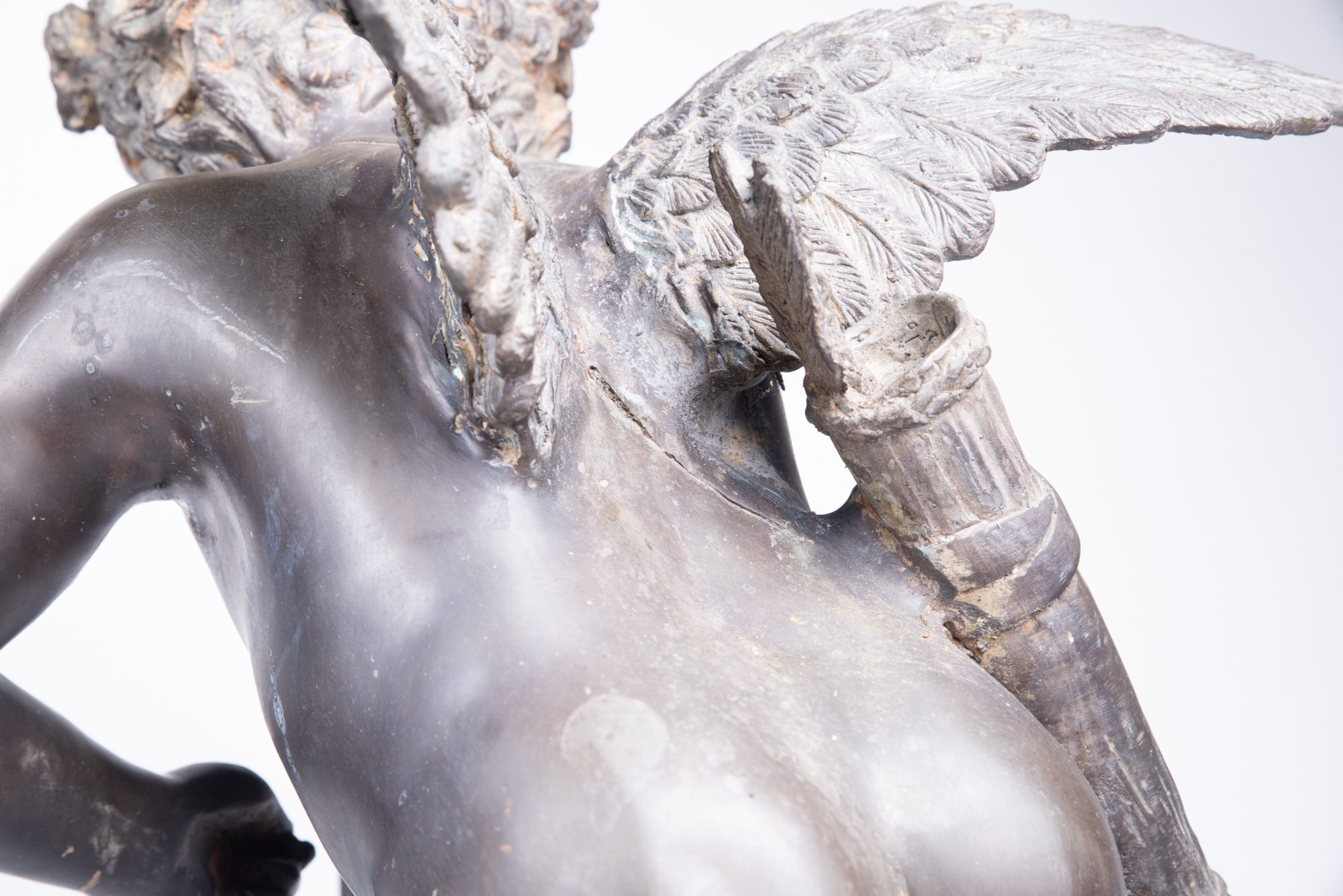 J. Daste Bronze Cherub Sculpture