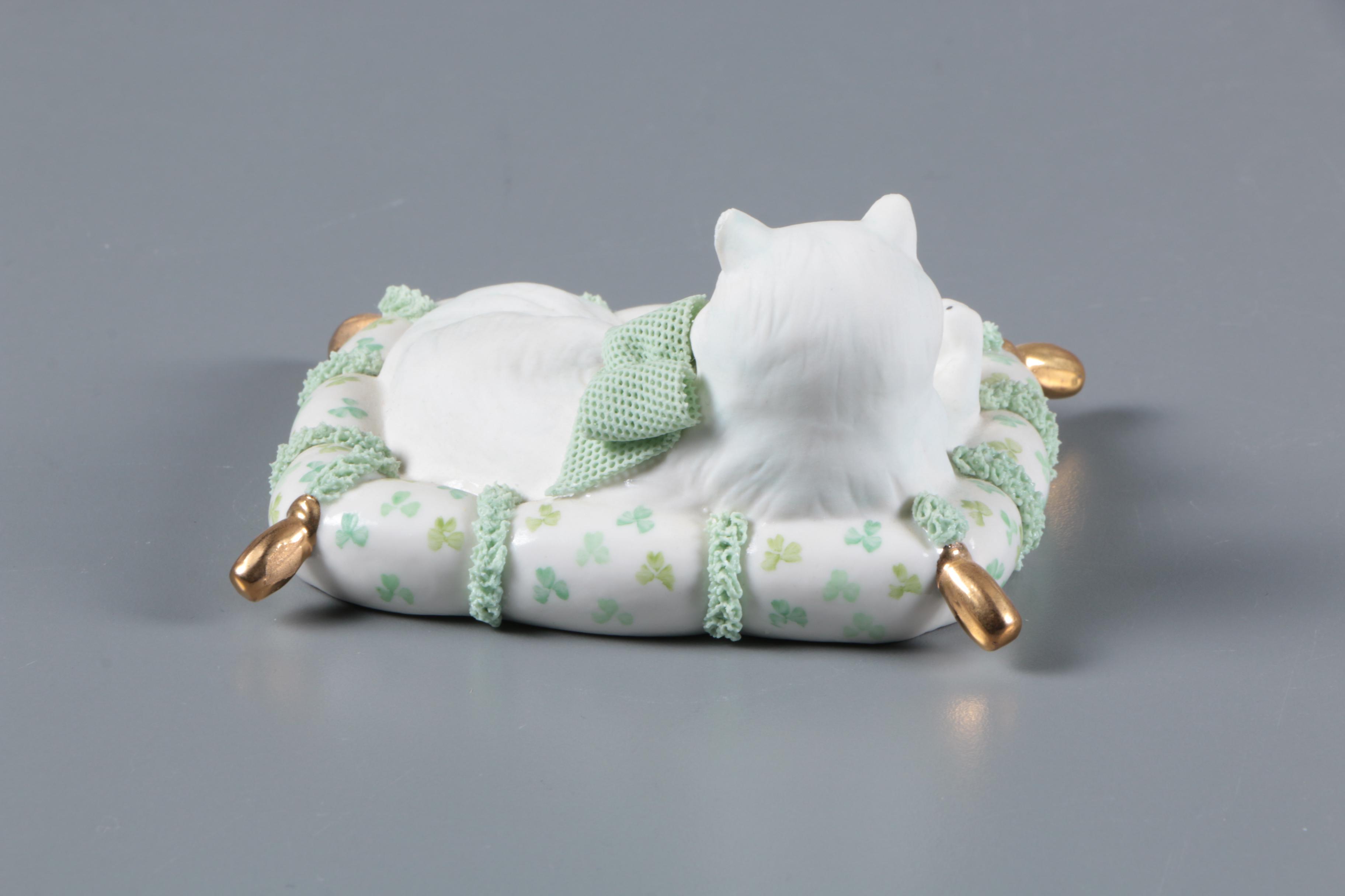 Irish Dresden Porcelain Cat Figurines