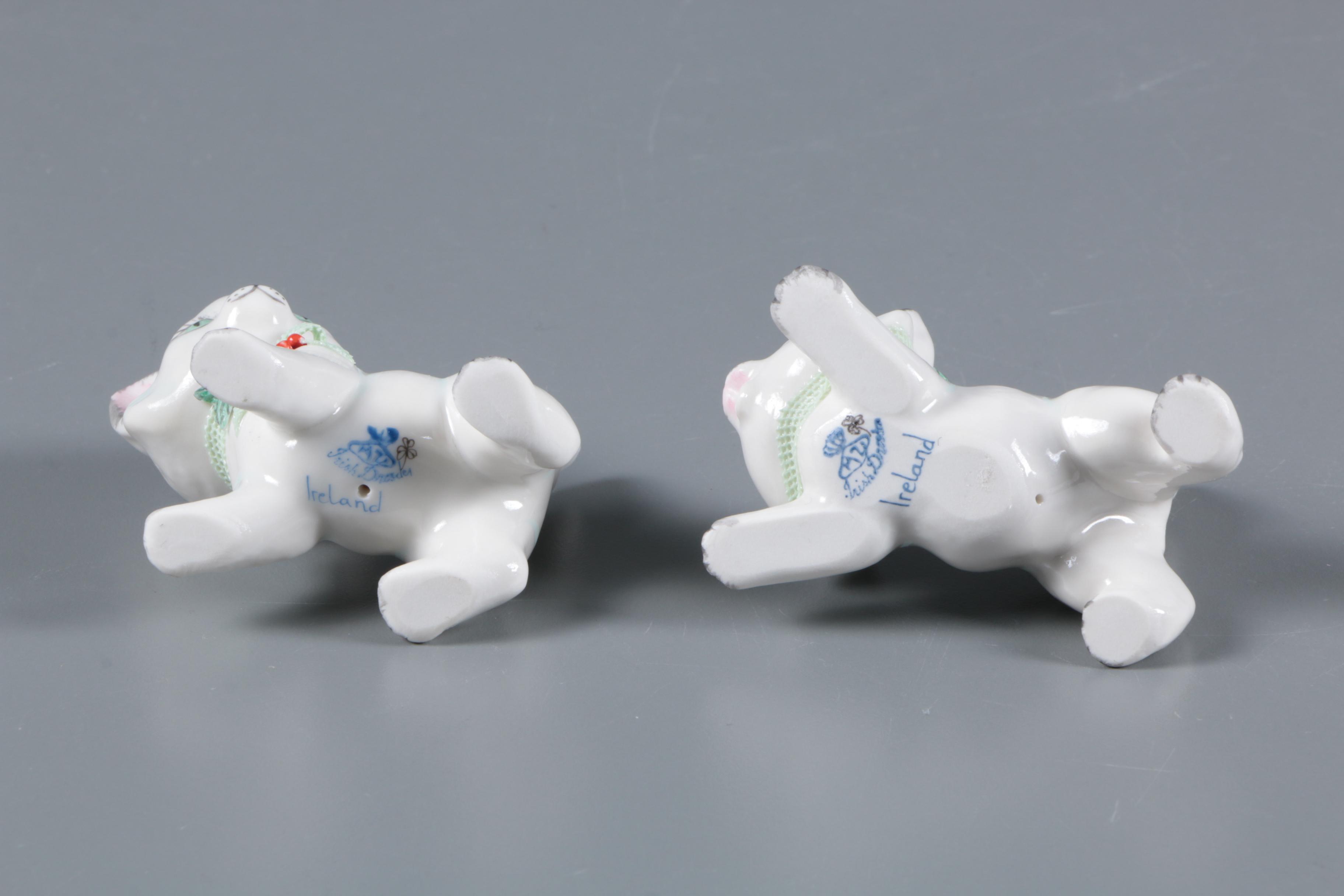 Irish Dresden Porcelain Cat Figurines
