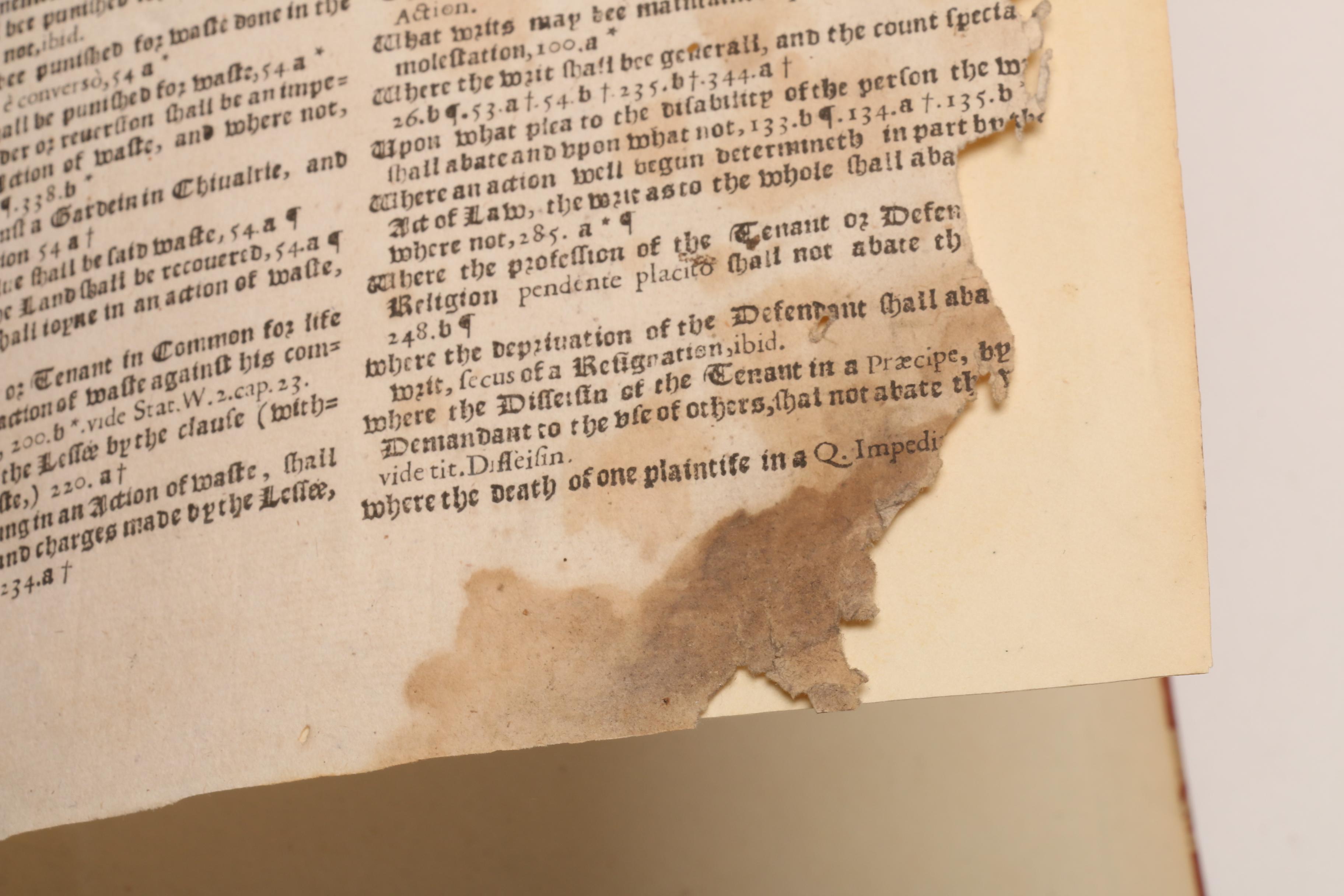 1639 "First Part of the Institutes of the Lawes of England" by Edward Coke