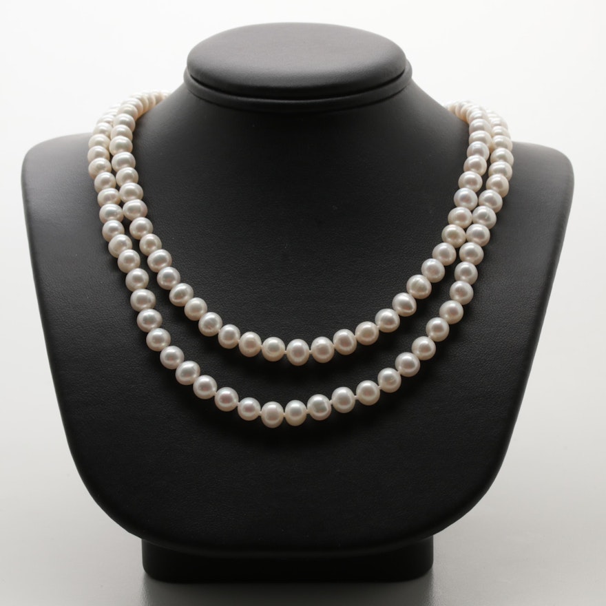 14K Yellow Gold Cultured Pearl Necklace