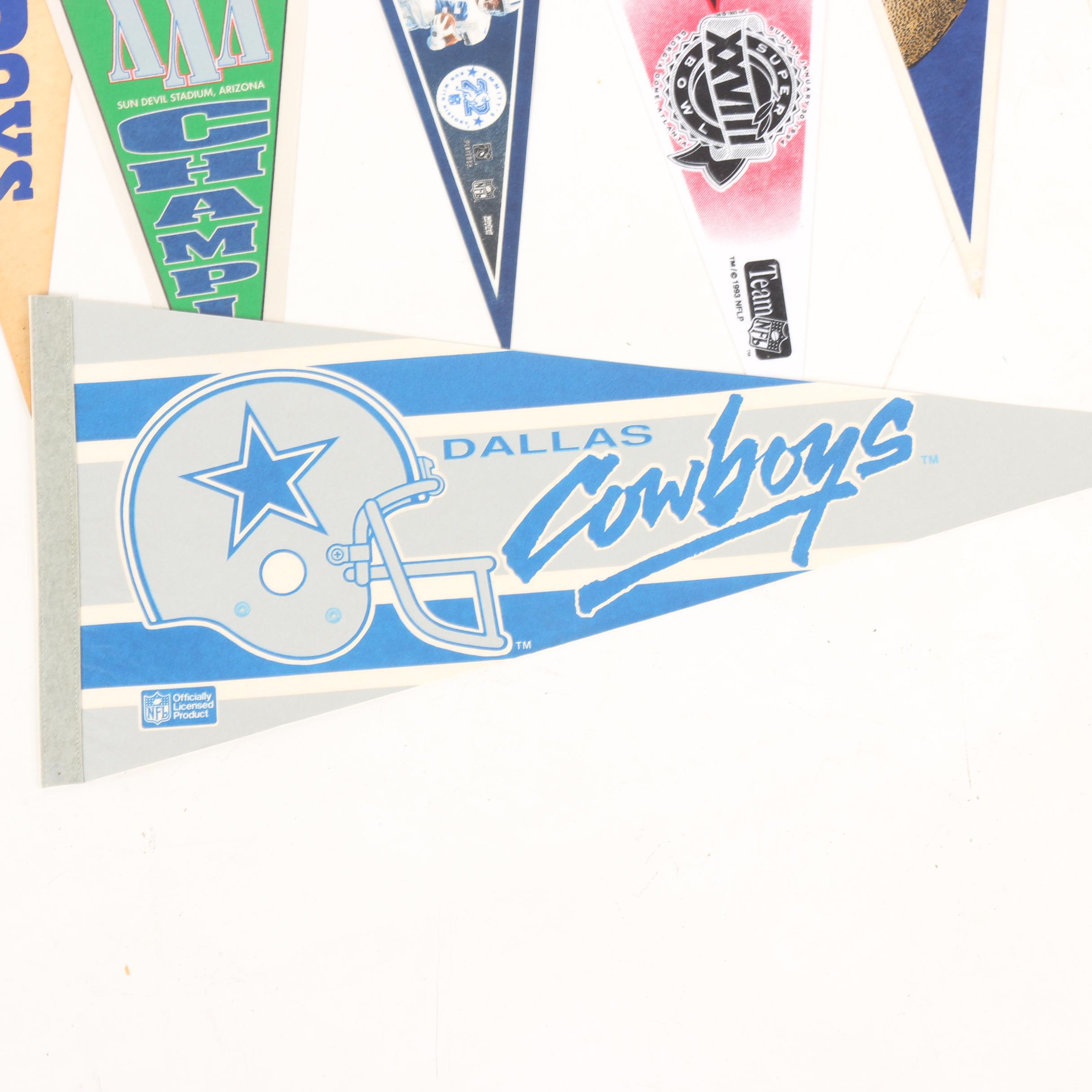 Vintage Dallas Cowboys Pennants, including Superbowl