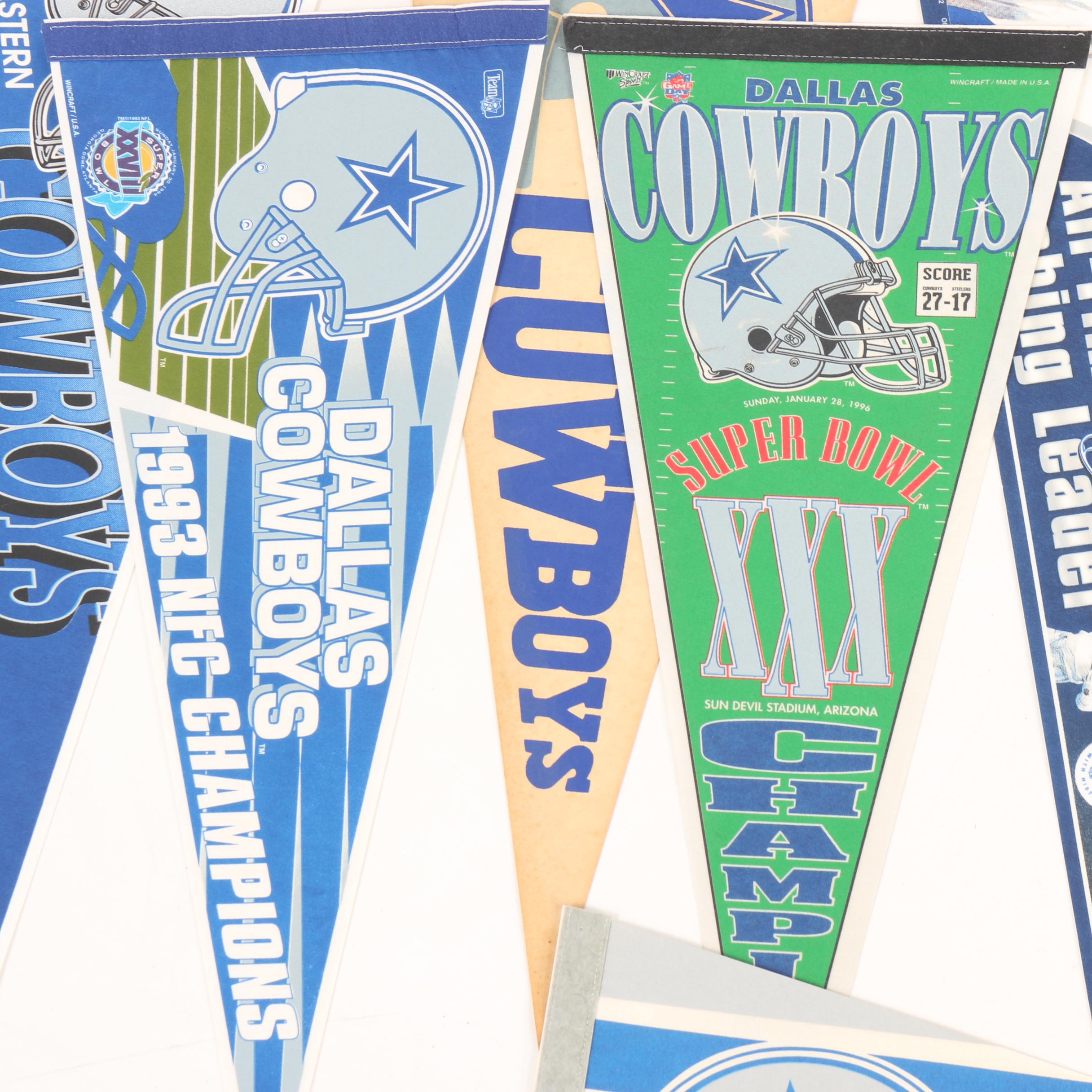 Vintage Dallas Cowboys Pennants, including Superbowl
