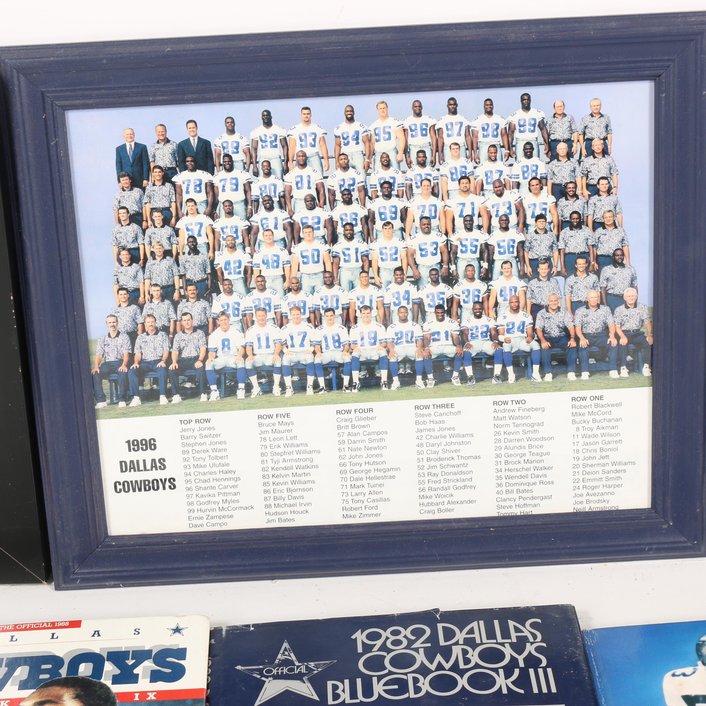 Dallas Cowboys Neon Light with Framed Photos and Books