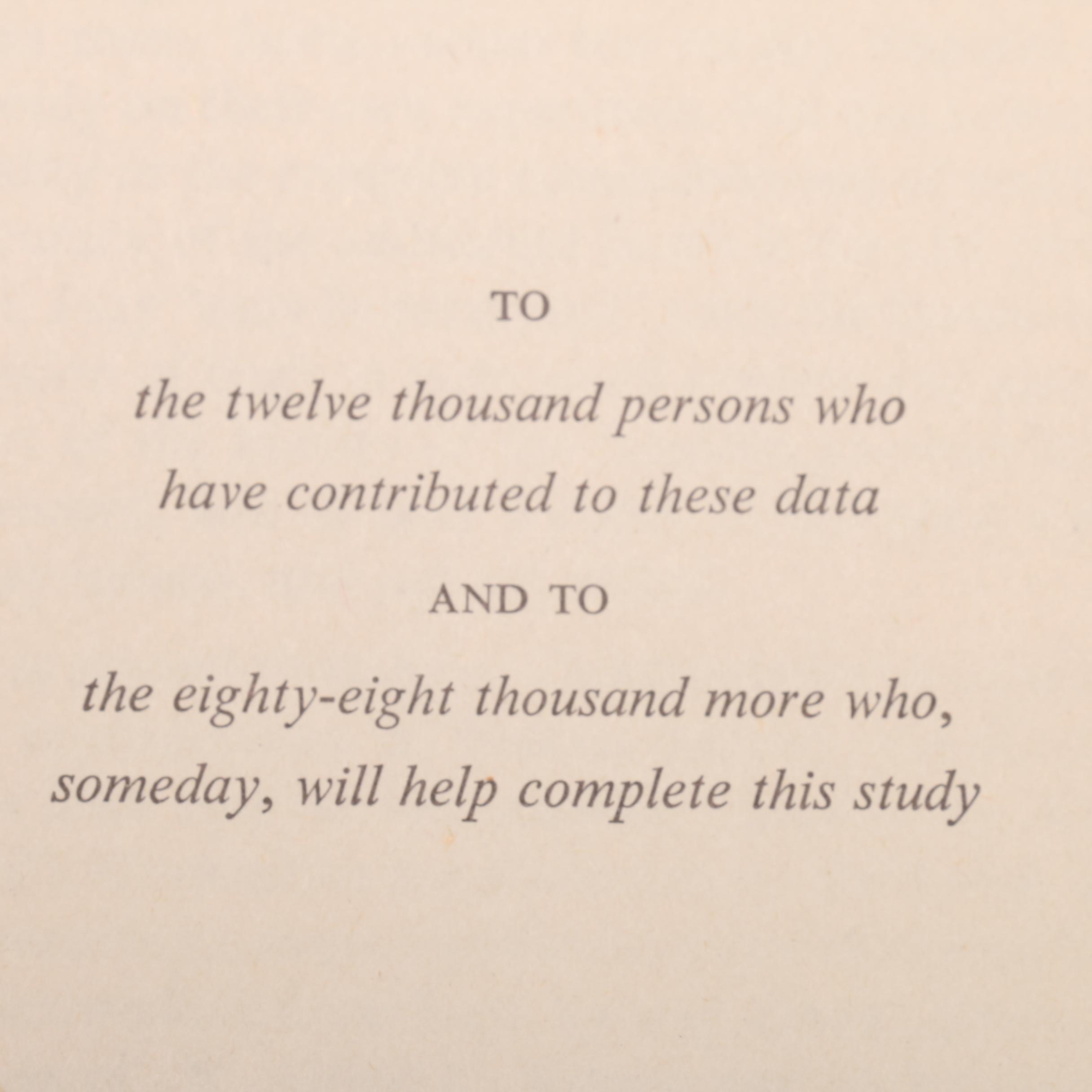 "Kinsey Reports" with Signed First Edition "Sexual Behavior in the Human Female"