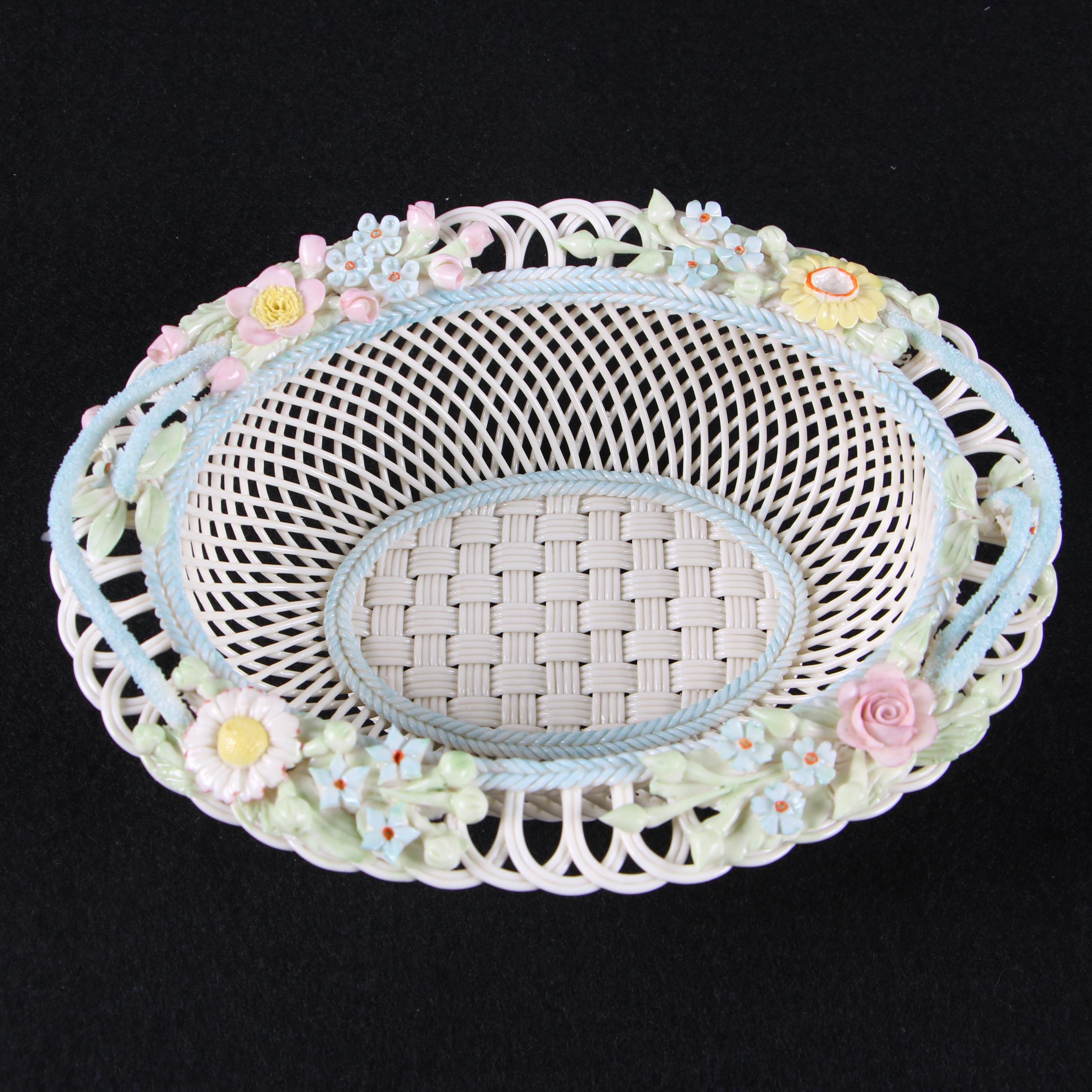 Belleek Floral Porcelain Baskets including "Enchanted Isle"