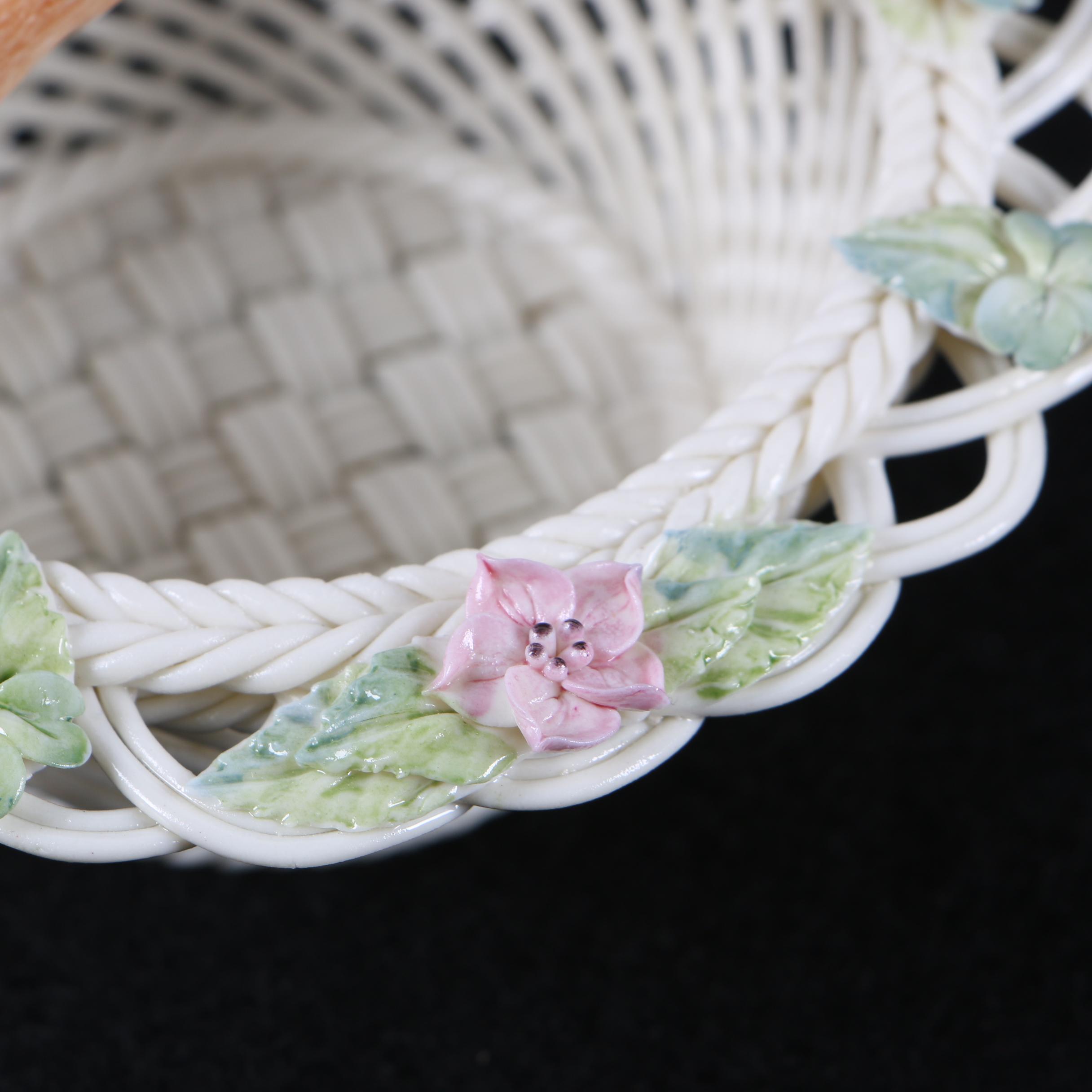 Belleek Floral Porcelain Baskets including "Enchanted Isle"