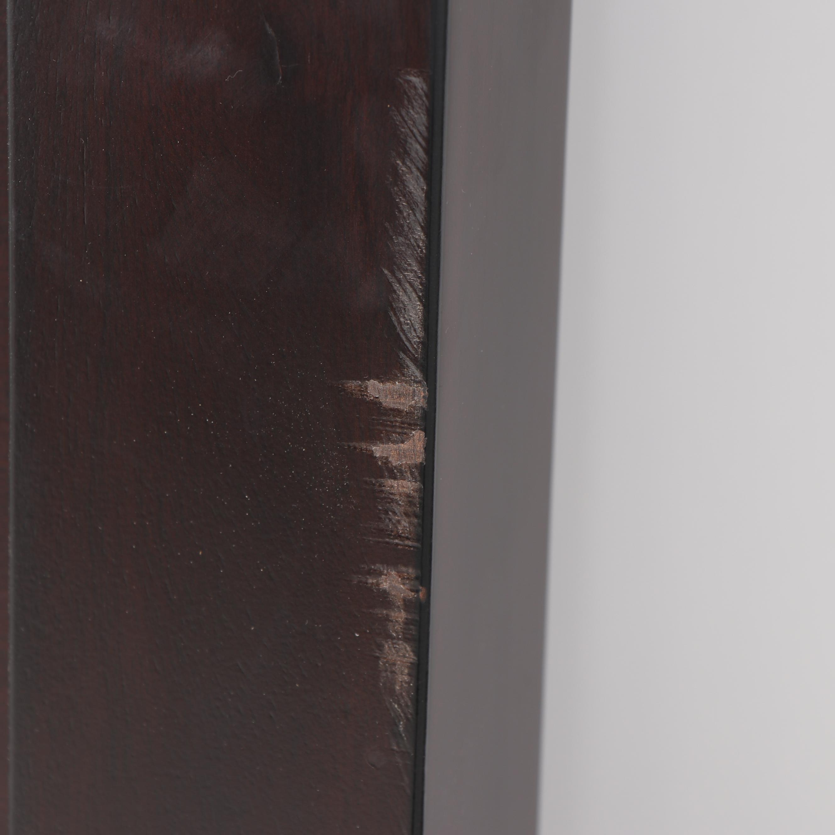 Contemporary Mahogany Stained Wood Queen Size Headboard