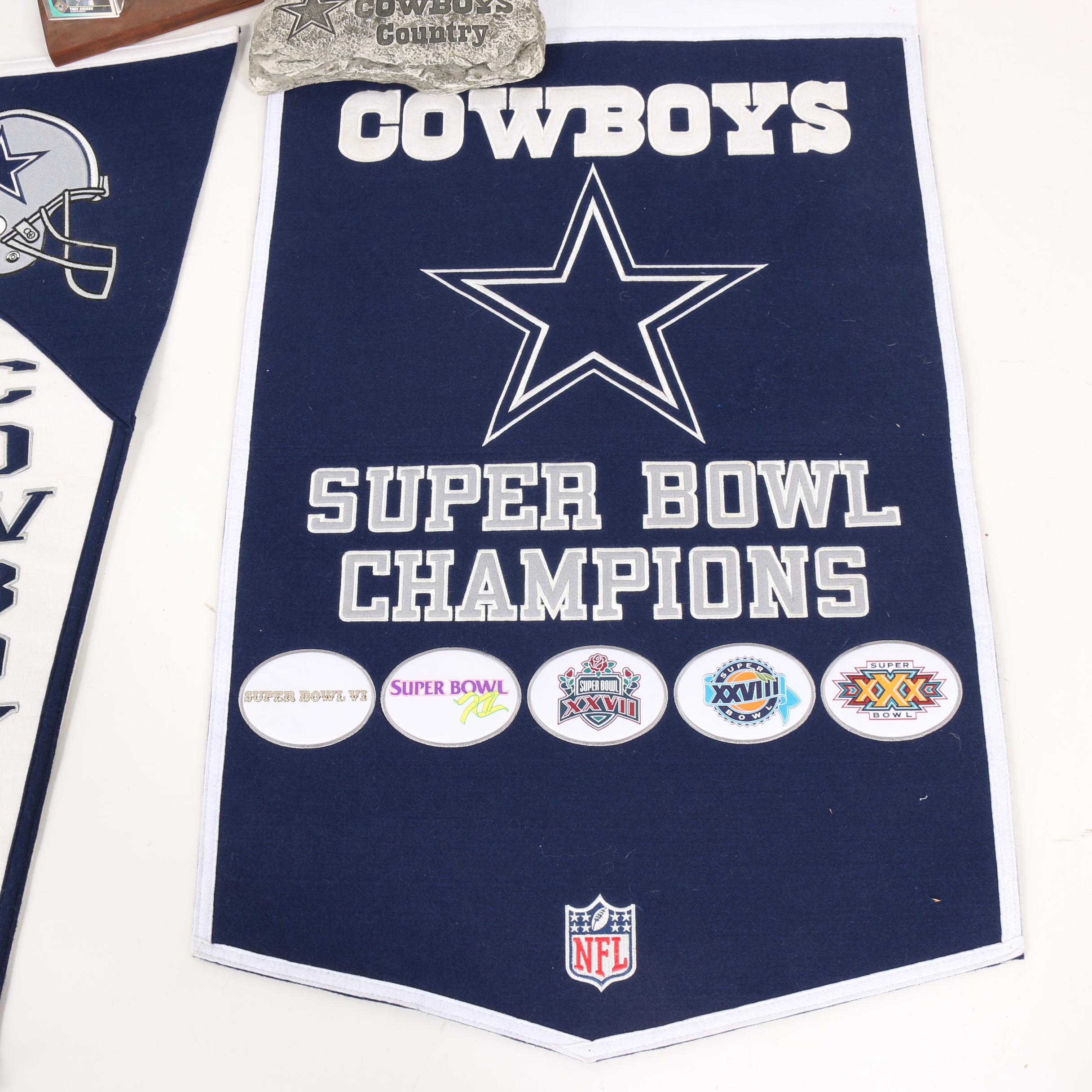 Dallas Cowboys Memorabilia including "Triplets" Framed Photo and Pendants