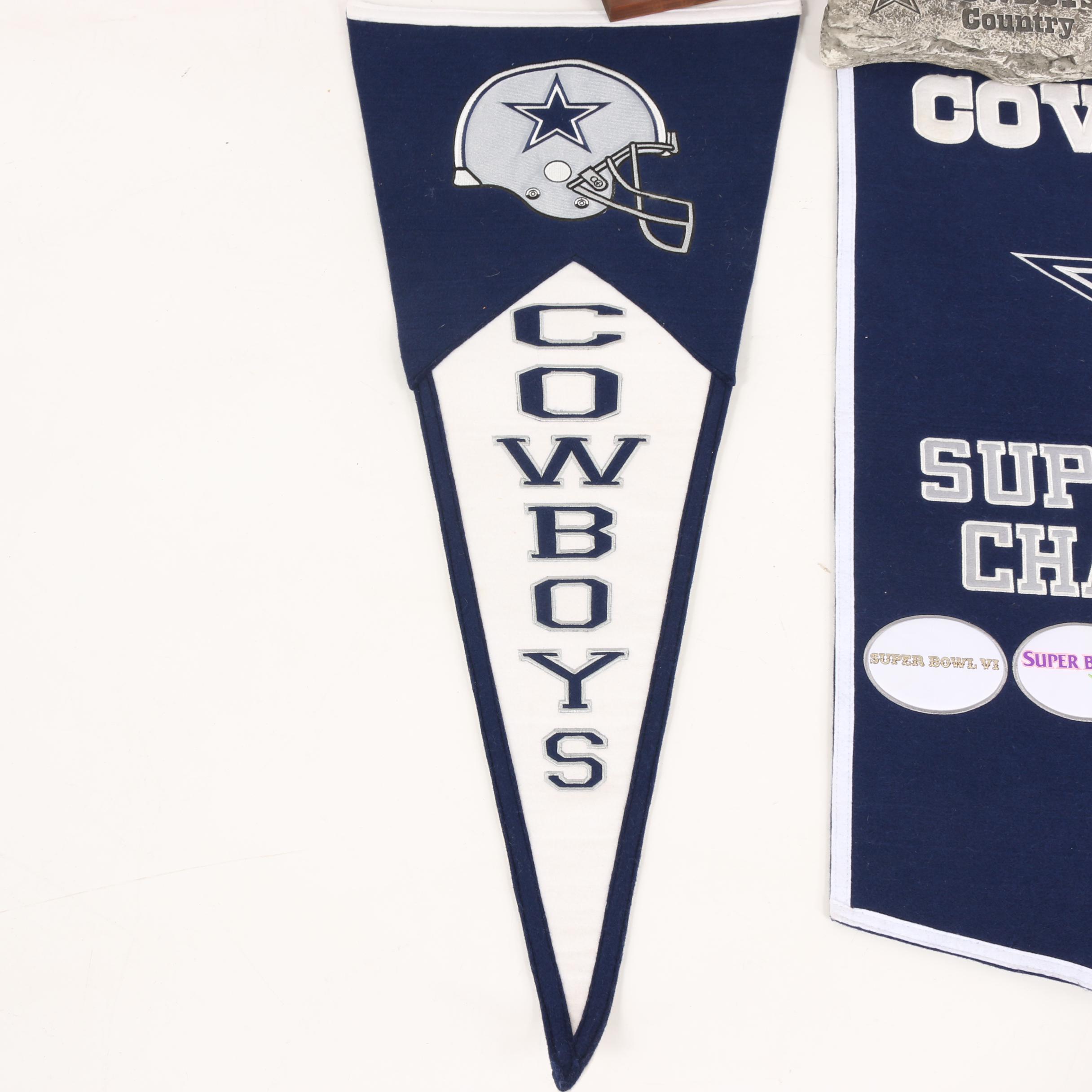 Dallas Cowboys Memorabilia including "Triplets" Framed Photo and Pendants