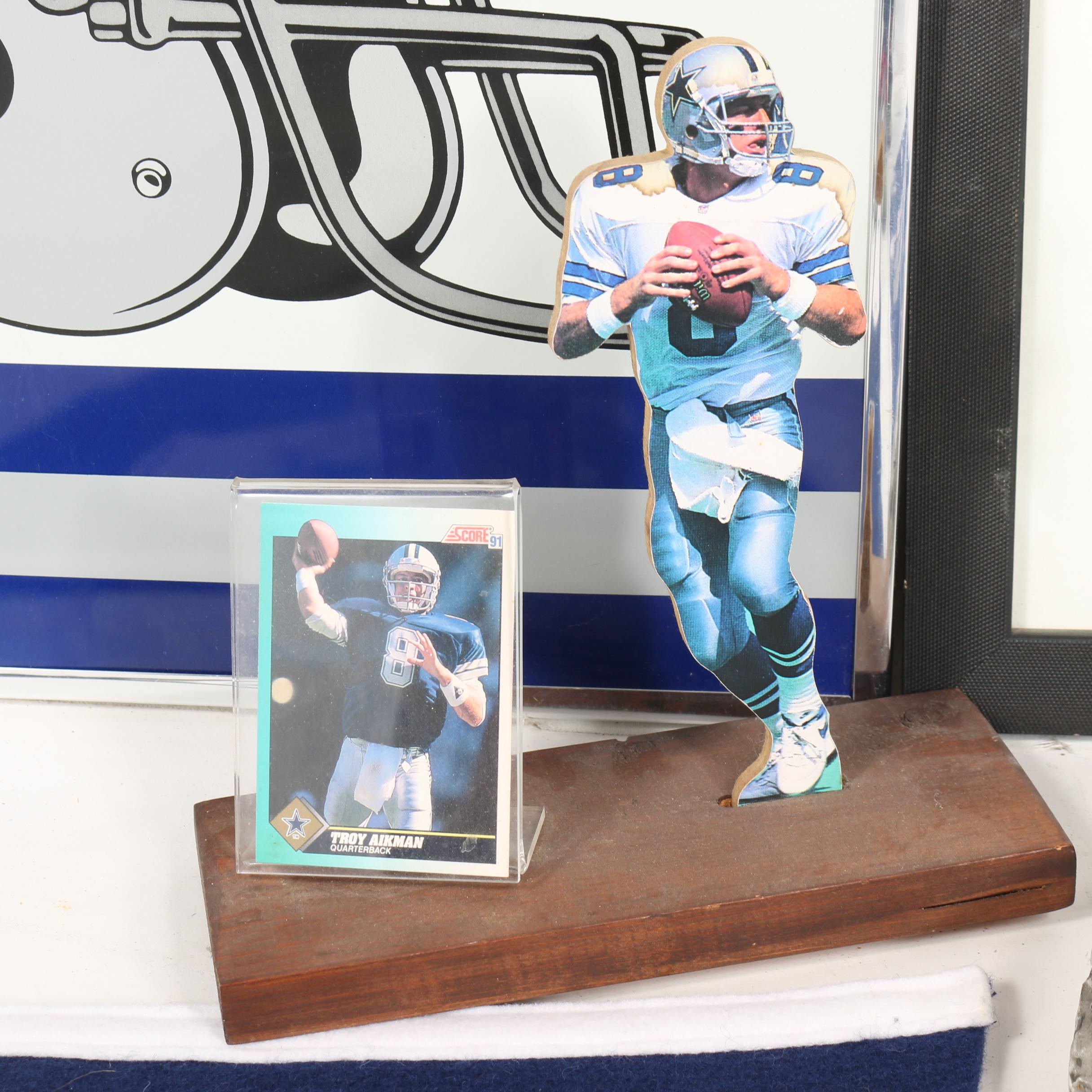 Dallas Cowboys Memorabilia including "Triplets" Framed Photo and Pendants