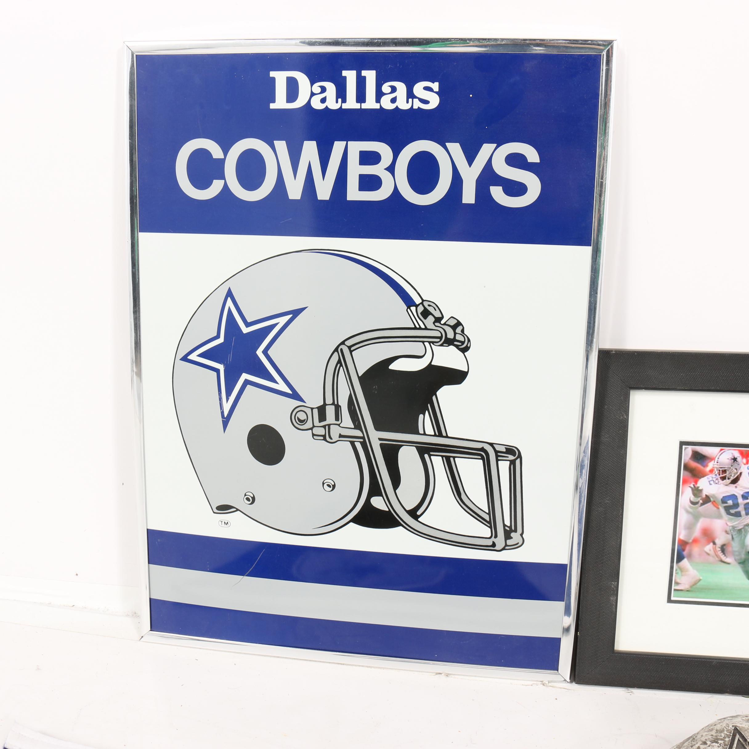 Dallas Cowboys Memorabilia including "Triplets" Framed Photo and Pendants