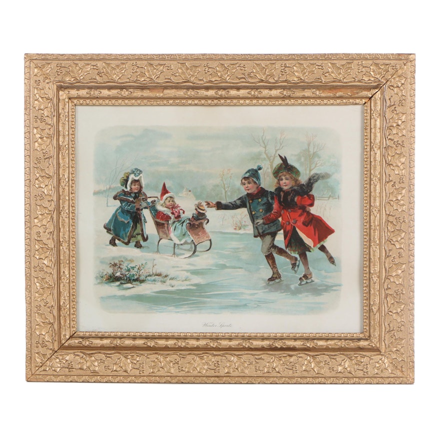 Chromolithograph "Winter Sports"