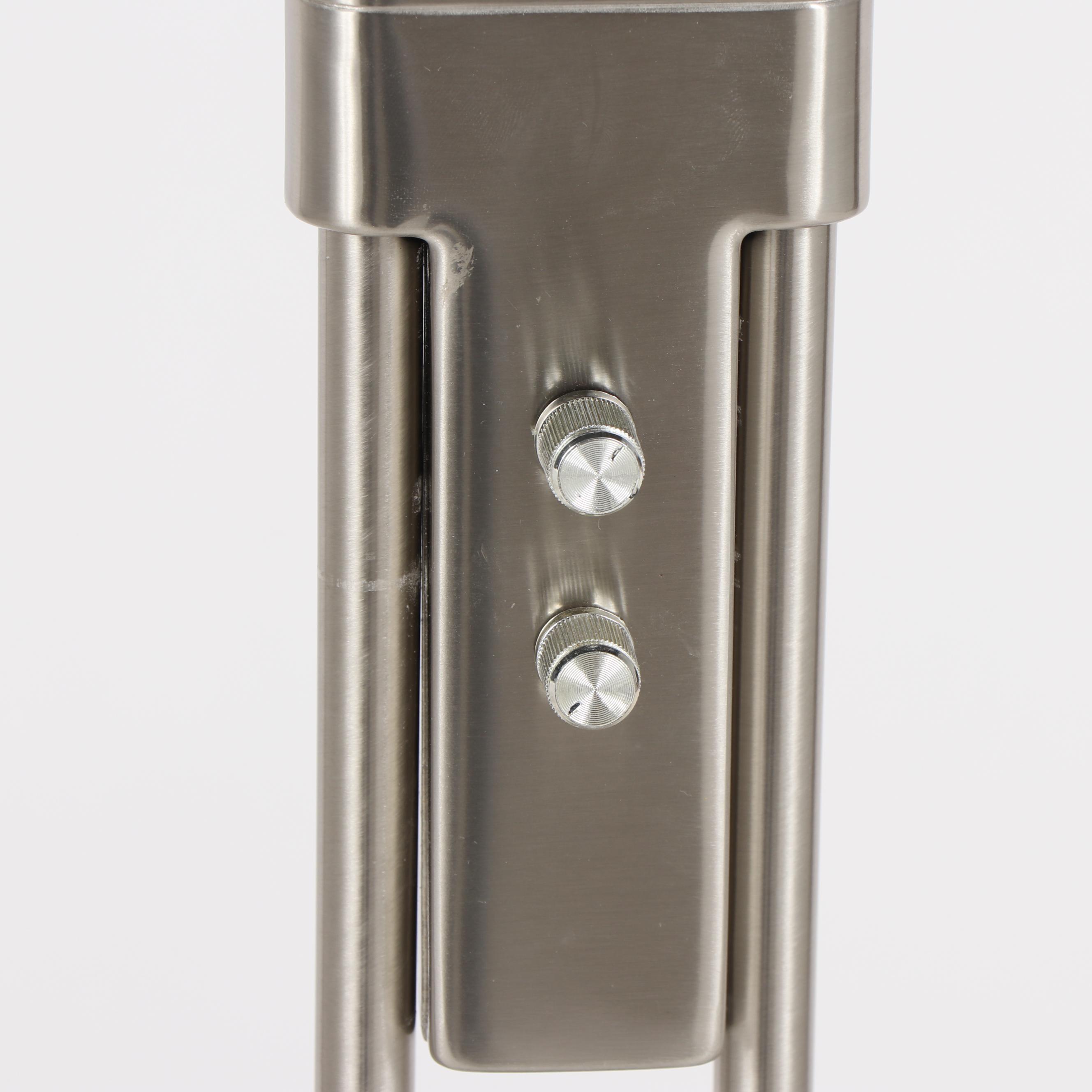 Modern Stainless Steel Three-Light Torchiere Floor Lamp with Adjustable Arms